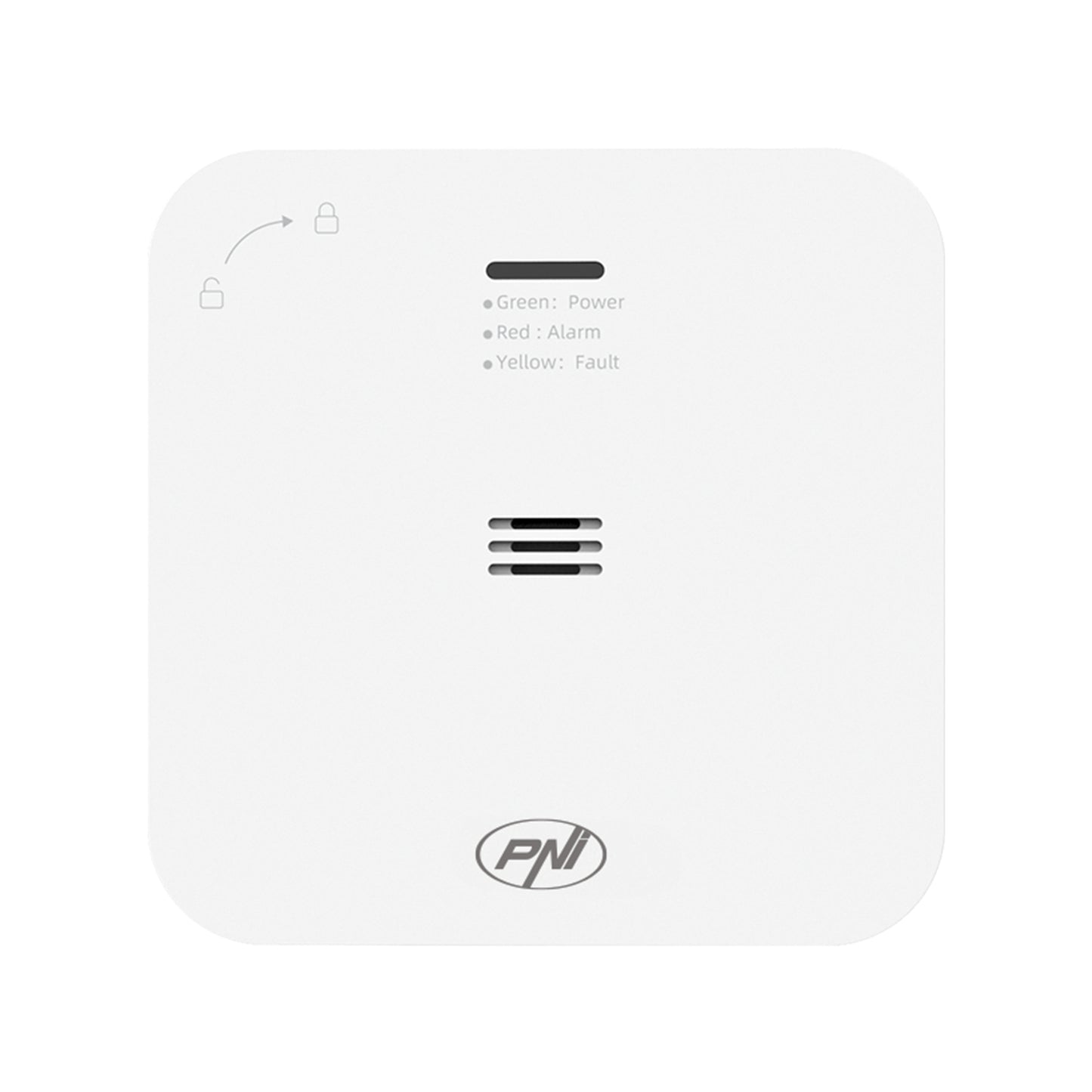 Senzor de monoxid de carbon (CO) wireless PNI SafeHouse HS281S, control din aplicatia Tuya Smart, alimentare baterii AA, alarma sonora si vizuala, alarma silentioasa