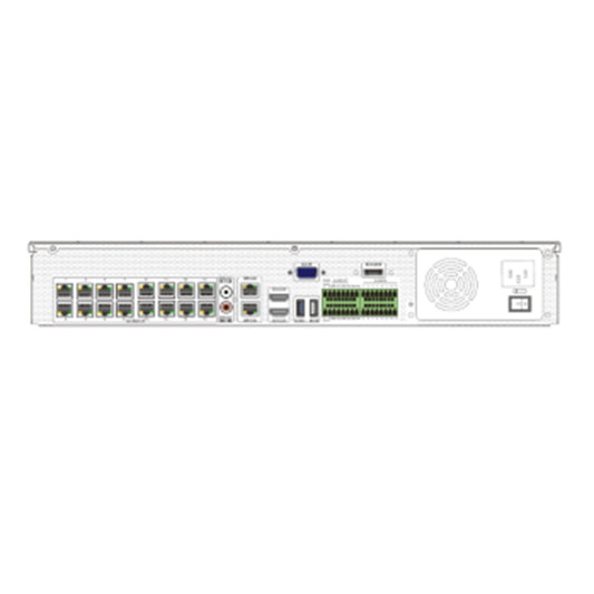 NVR PNI House 3316H4 cu IP 16CH POE 12MP, iesire 4K,Network Bandwidth 192Mbps/192Mbps, 2 x HDMI, 2 x LAN Gigabit, SATA x 4, E-SATA x 1