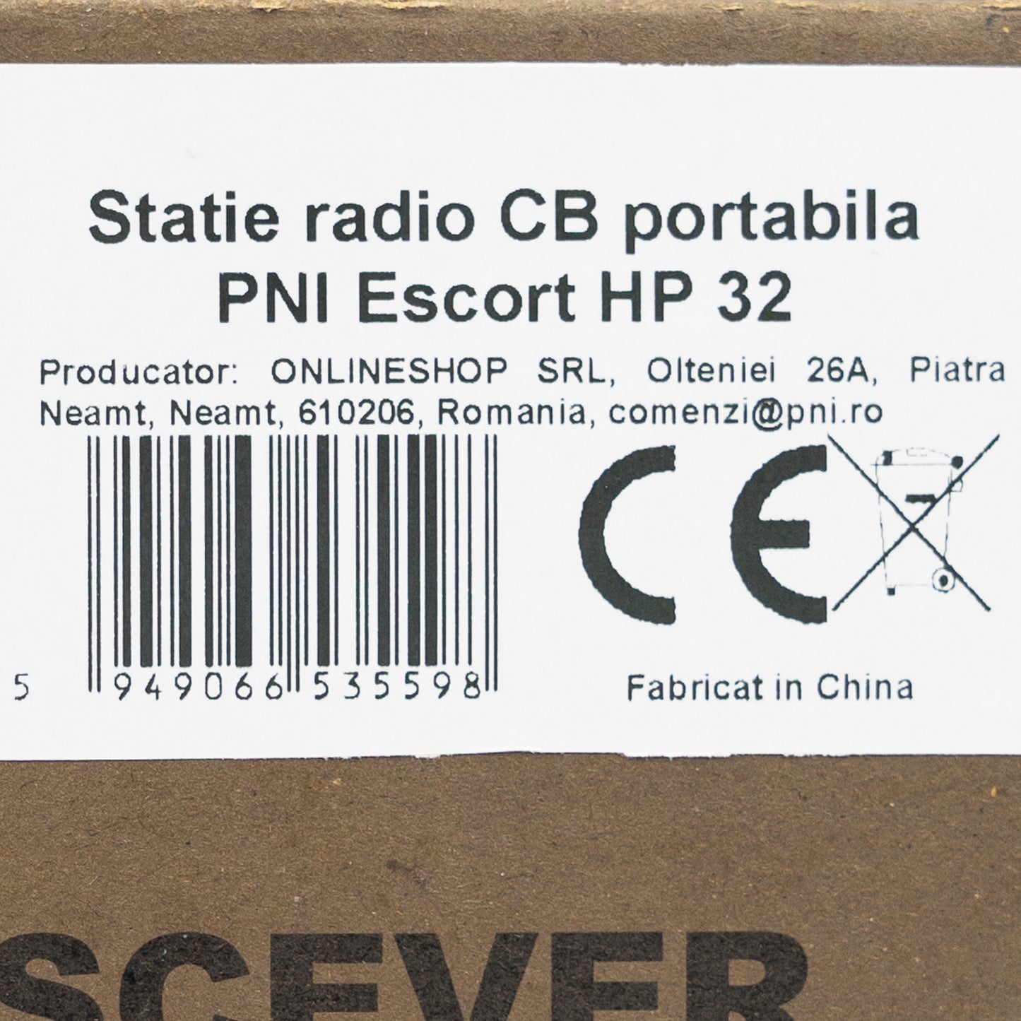 Statie radio CB portabila PNI Escort HP 32, ASQ, Roger Beep, 12V, cu antena BNC 19cm si acumulator 4100 mAh inclus