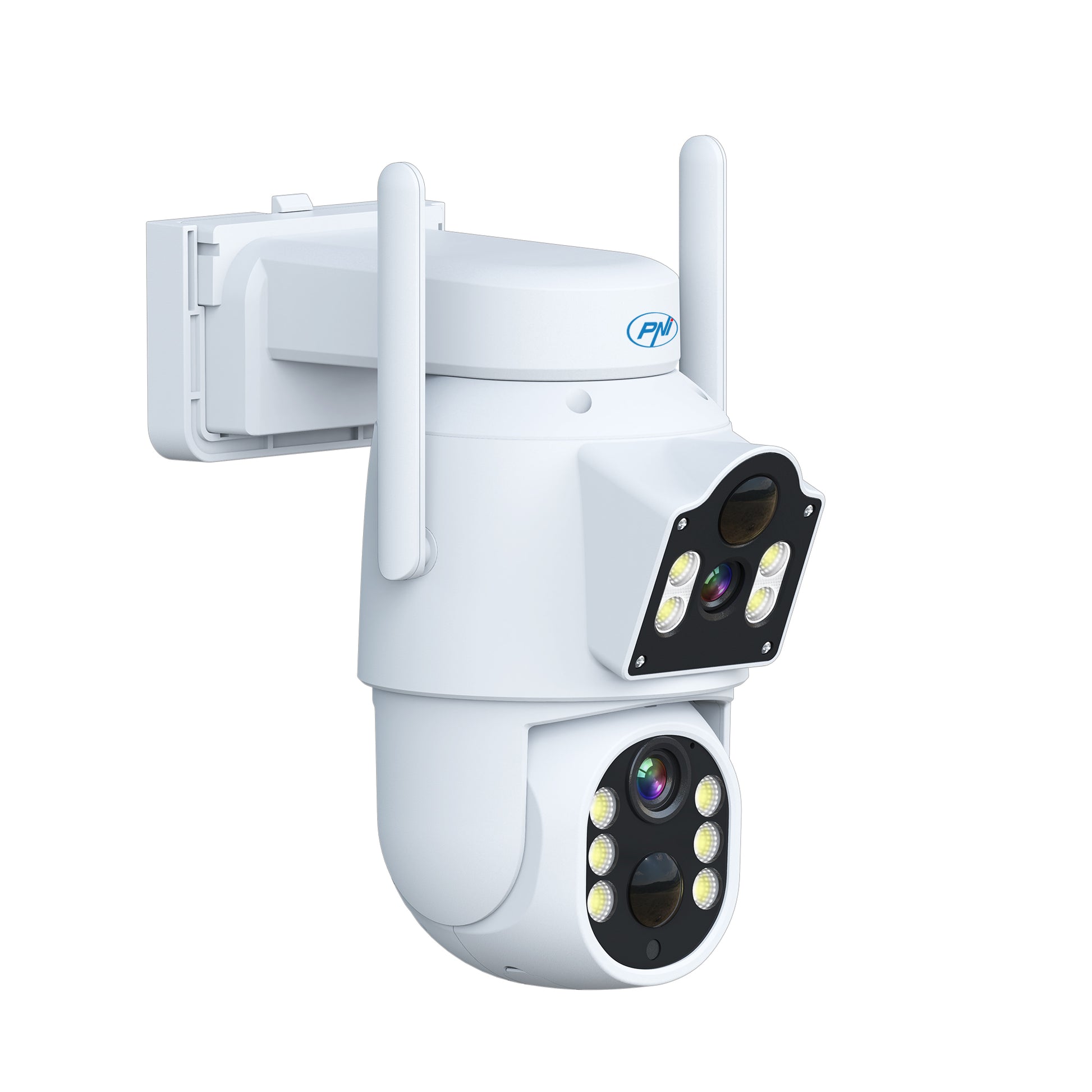 Camera supraveghere video PNI IP792 dual lens 2MP + 2MP, panou solar 3W, acumulator 6000mAh incorporat, detectie miscare, slot card micro SD, vizibilitate nocturna, audio bidirectional, IP65