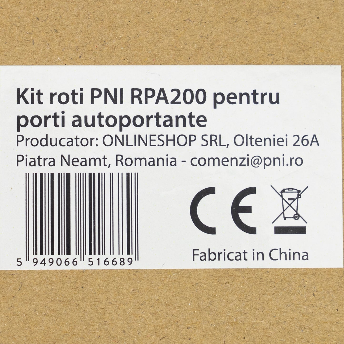 Kit roti PNI RPA200, pentru porti autoportante cu inaltime maxima 210 cm, 1 bucata