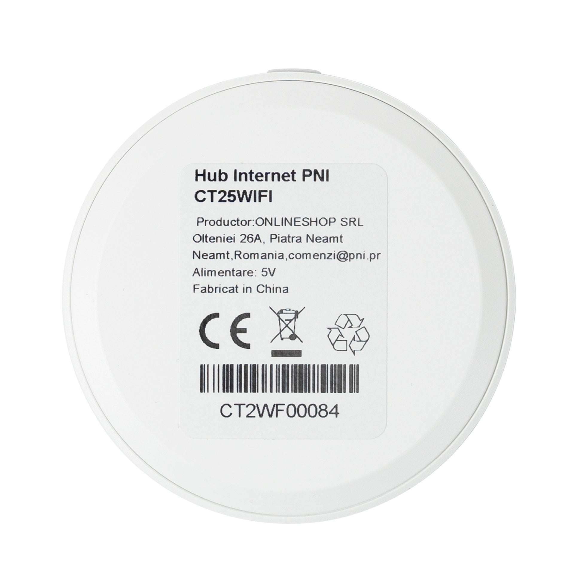 Hub Internet PNI CT25WIFI pentru Cap termostatic PNI CT25T, pentru control temperatura calorifere din aplicatie mobil Tuya Smart, integrare in scenarii si automatizari smart cu alte produse compatibile Tuya, Alexa si Google Assistant