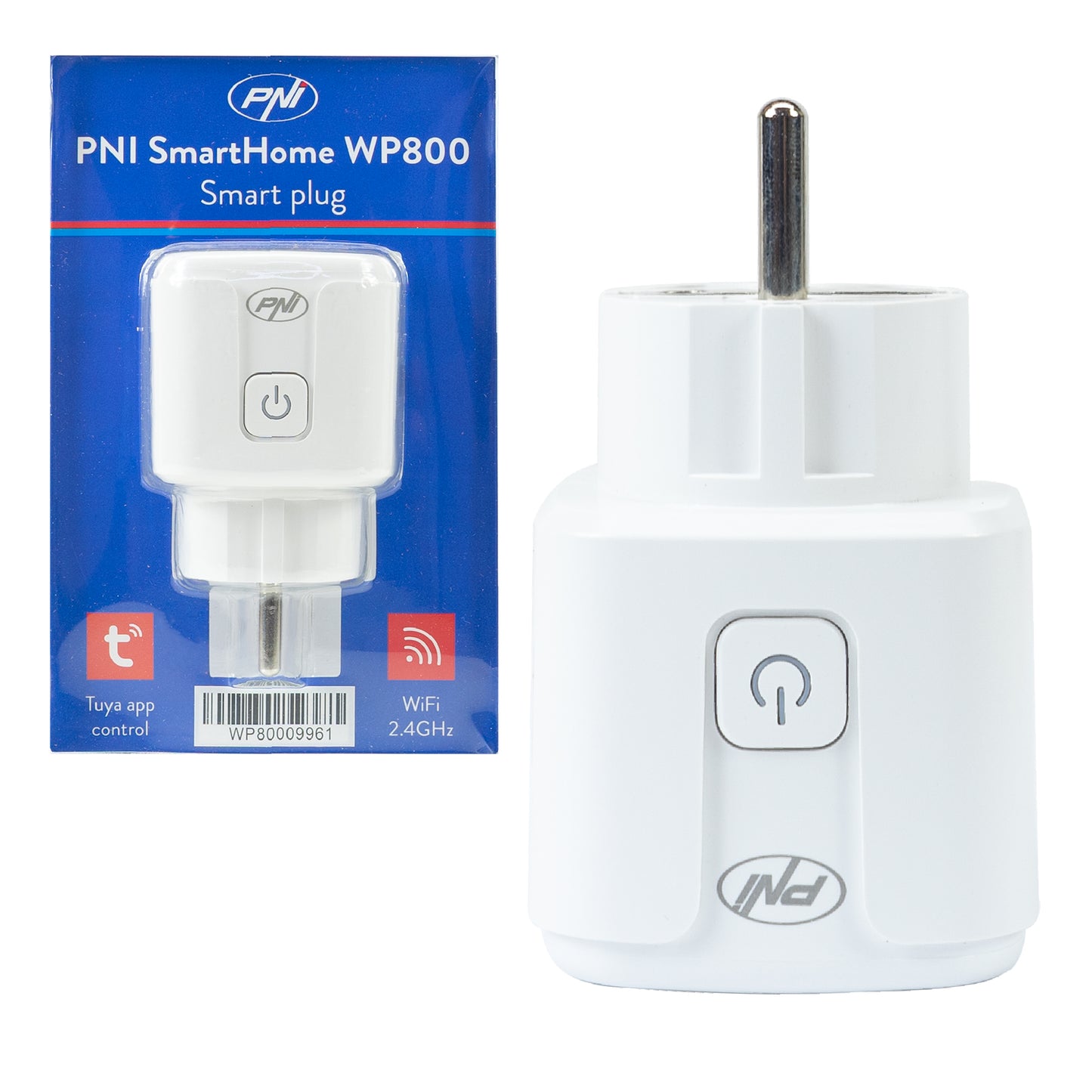 Priza inteligenta PNI SmartHome WP800 WiFi control prin internet, App Tuya Smart, compatibila cu Amazon Alexa si Google Home, masoara consumul de energie