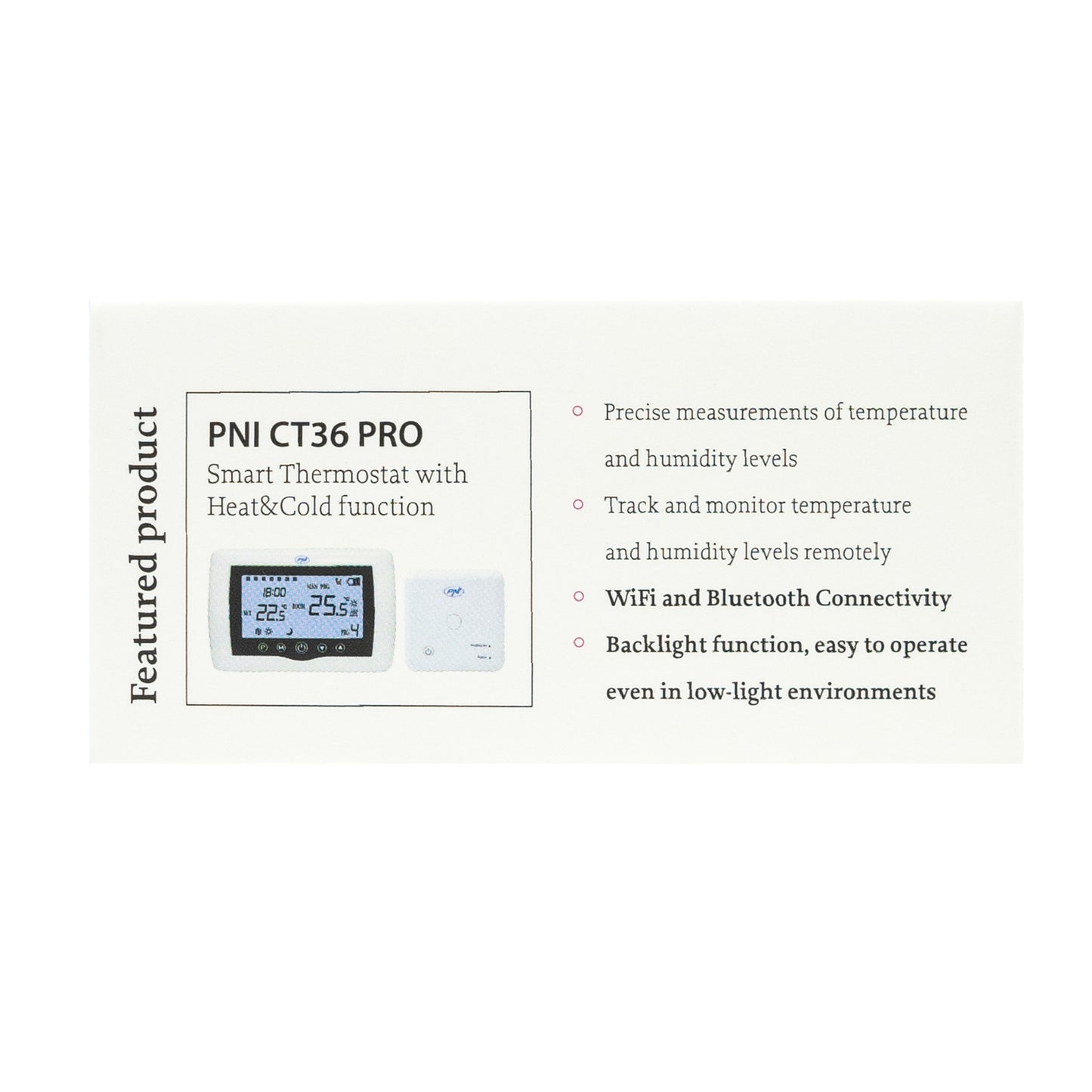 Senzor inteligent de temperatura si umiditate PNI SafeHome PT252 WiFi aplicatie de mobil Tuya Smart
