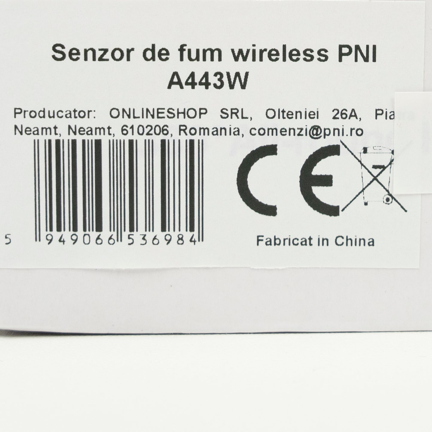 Senzor de fum PNI A443W cu Wi-Fi, control din aplicatia Tuya Smart, alimentare baterie 9V, 85dB, alarma sonora si vizuala, alarma silentioasa