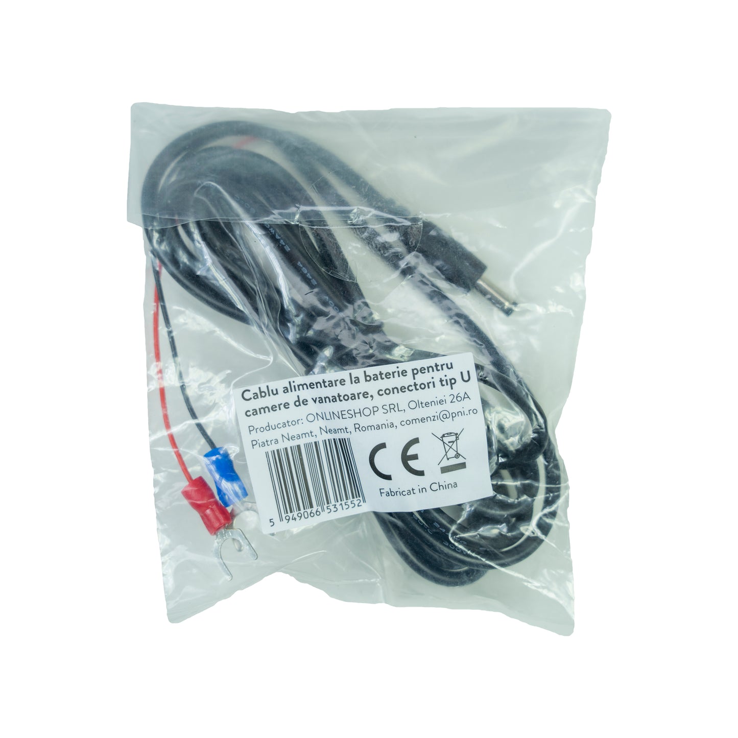 Cablu alimentare la baterie pentru camere de vanatoare, lungime 1.5m, conectori tip U