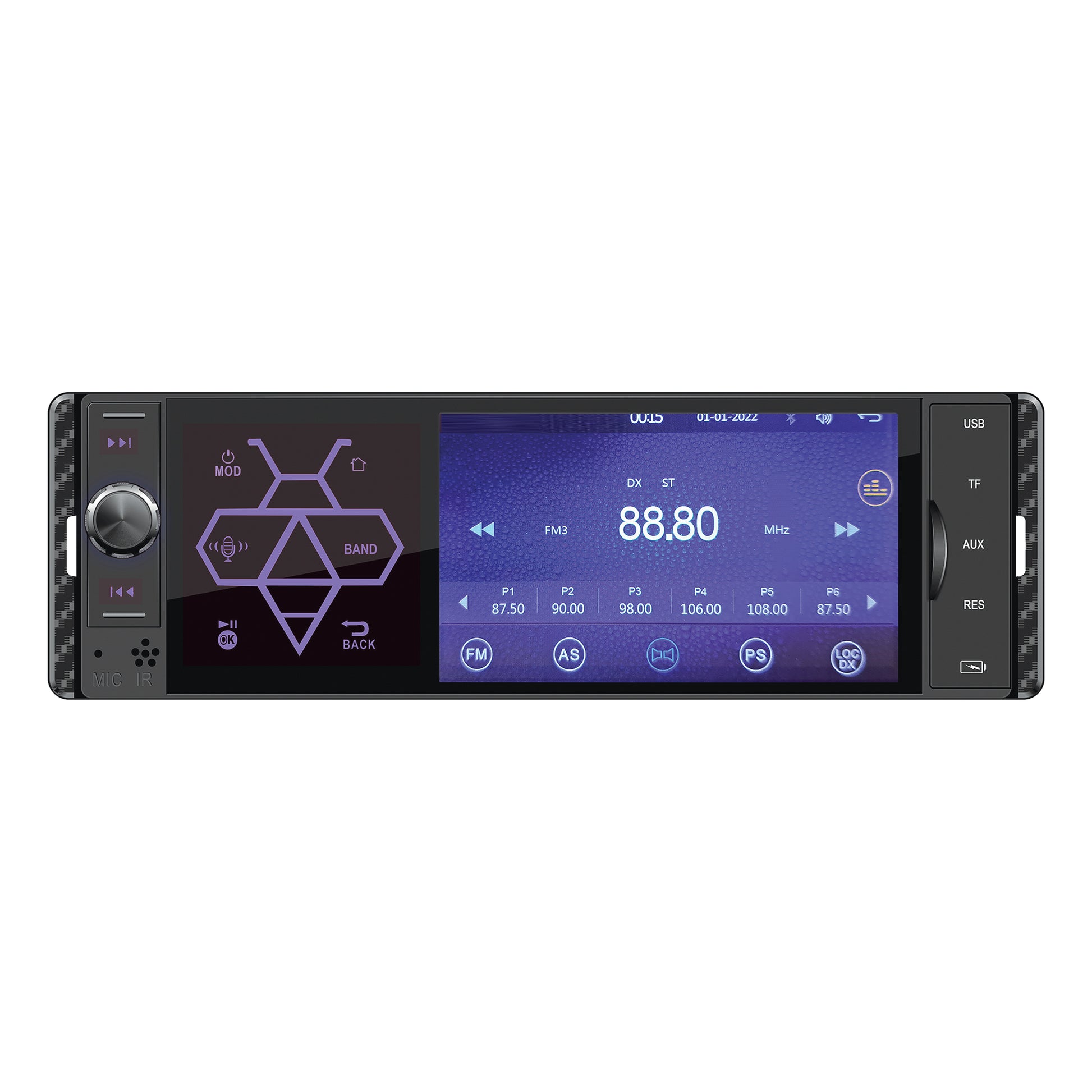 MP5 player auto PNI Clementine 9550 1DIN display 4 inch 50Wx4, Bluetooth, radio FM, Carplay, functie RDS