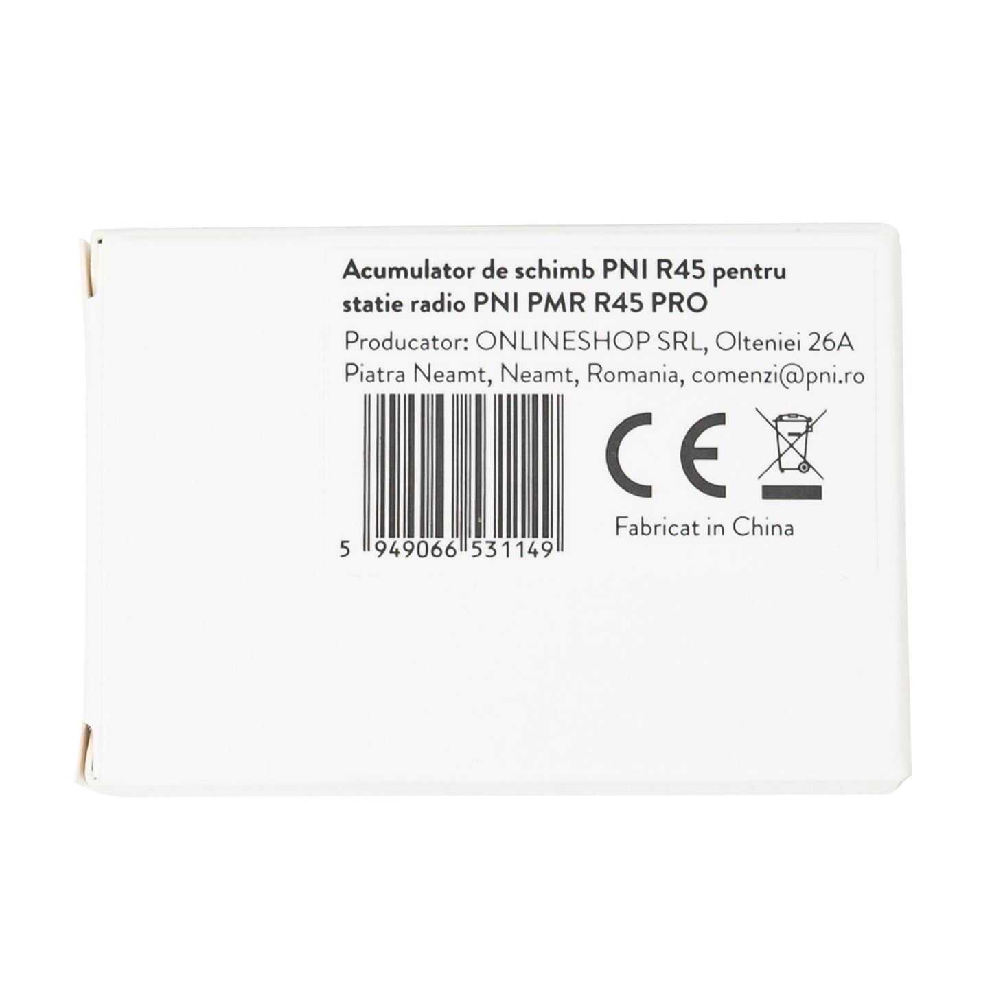 Acumulator de schimb PNI R45, 3.7V, 2000mAh, Li-Ion, pentru statia radio PNI PMR R45 PRO