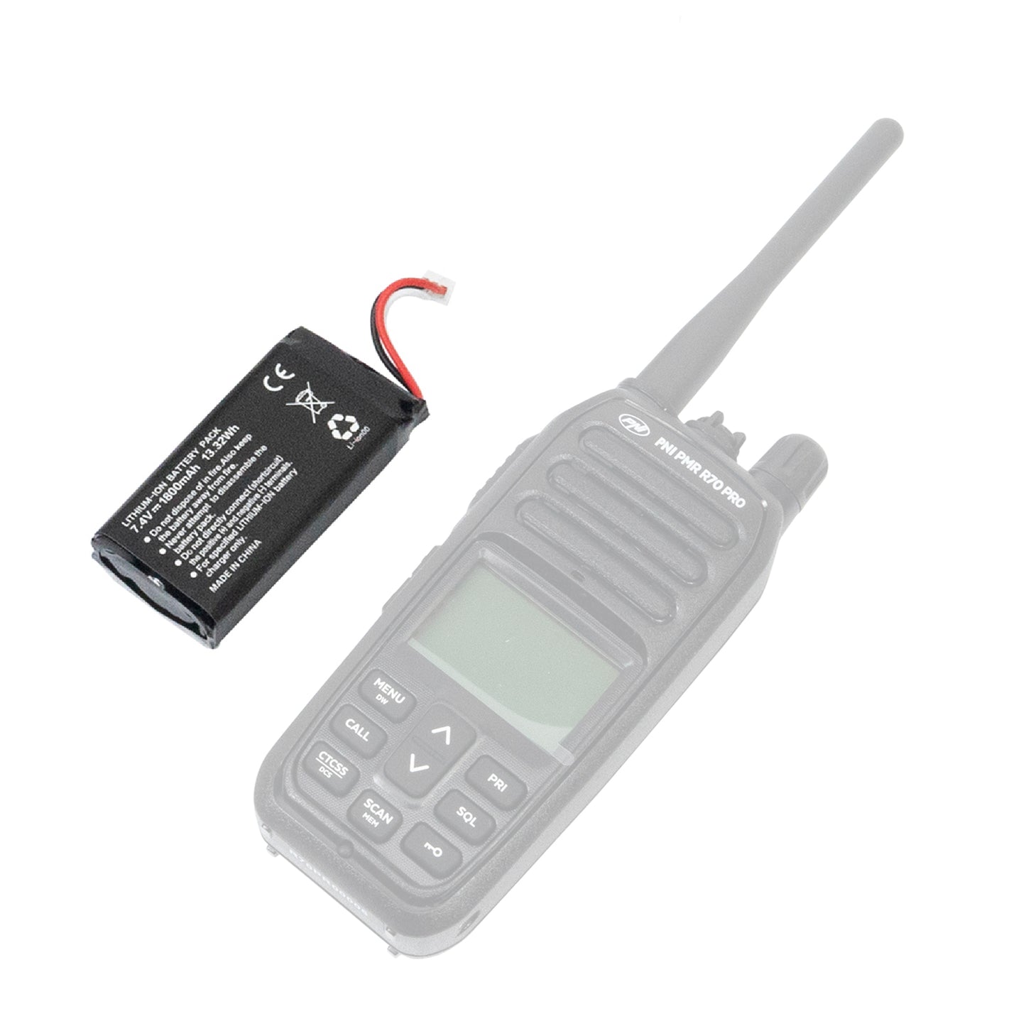 Acumulator de schimb PNI R70, 7.4V, 1800mAh, Li-Ion, pentru statia radio PNI PMR R70 PRO sau DS890 si DS890W