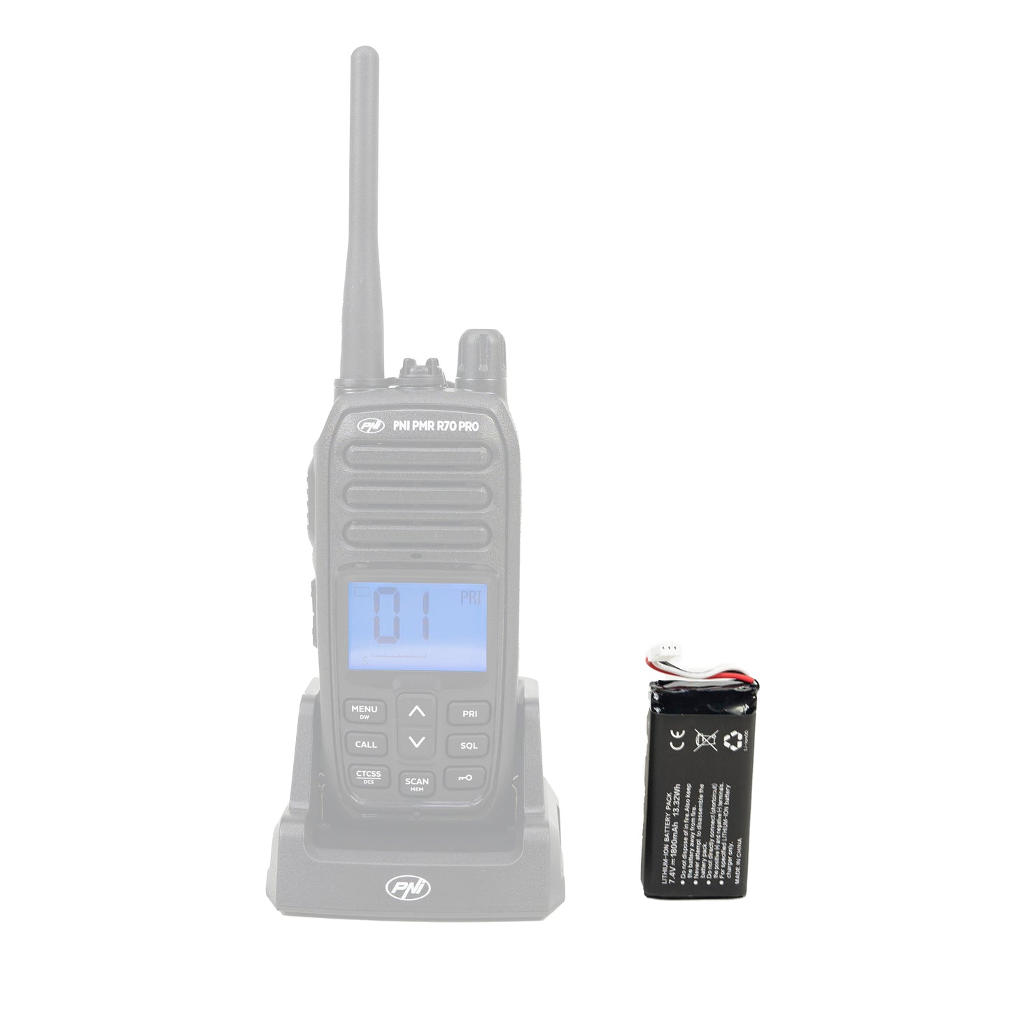 Acumulator de schimb PNI R70, 7.4V, 1800mAh, Li-Ion, pentru statia radio PNI PMR R70 PRO sau DS890 si DS890W