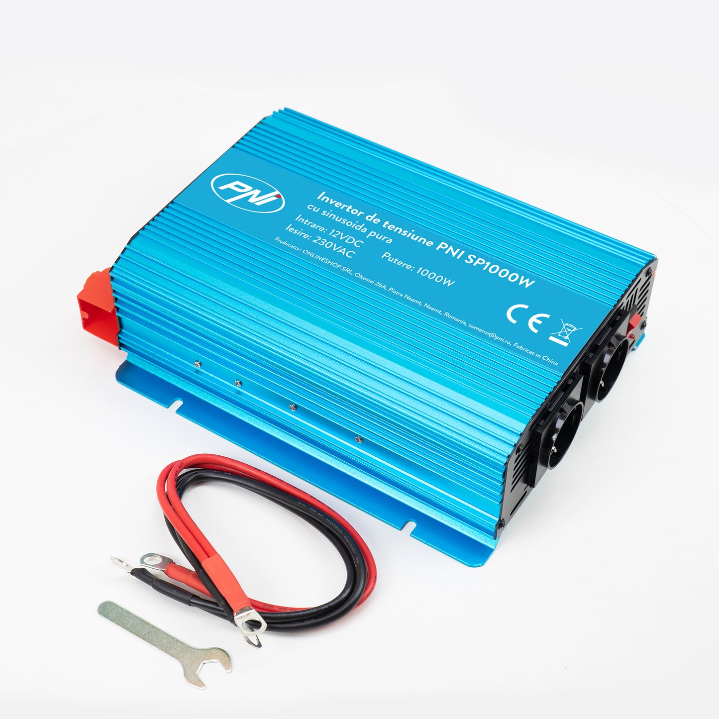 Pachet Invertor de tensiune PNI SP1000W cu sinusoida pura, alimentare 12V + Cadou Sticky Pad Blue