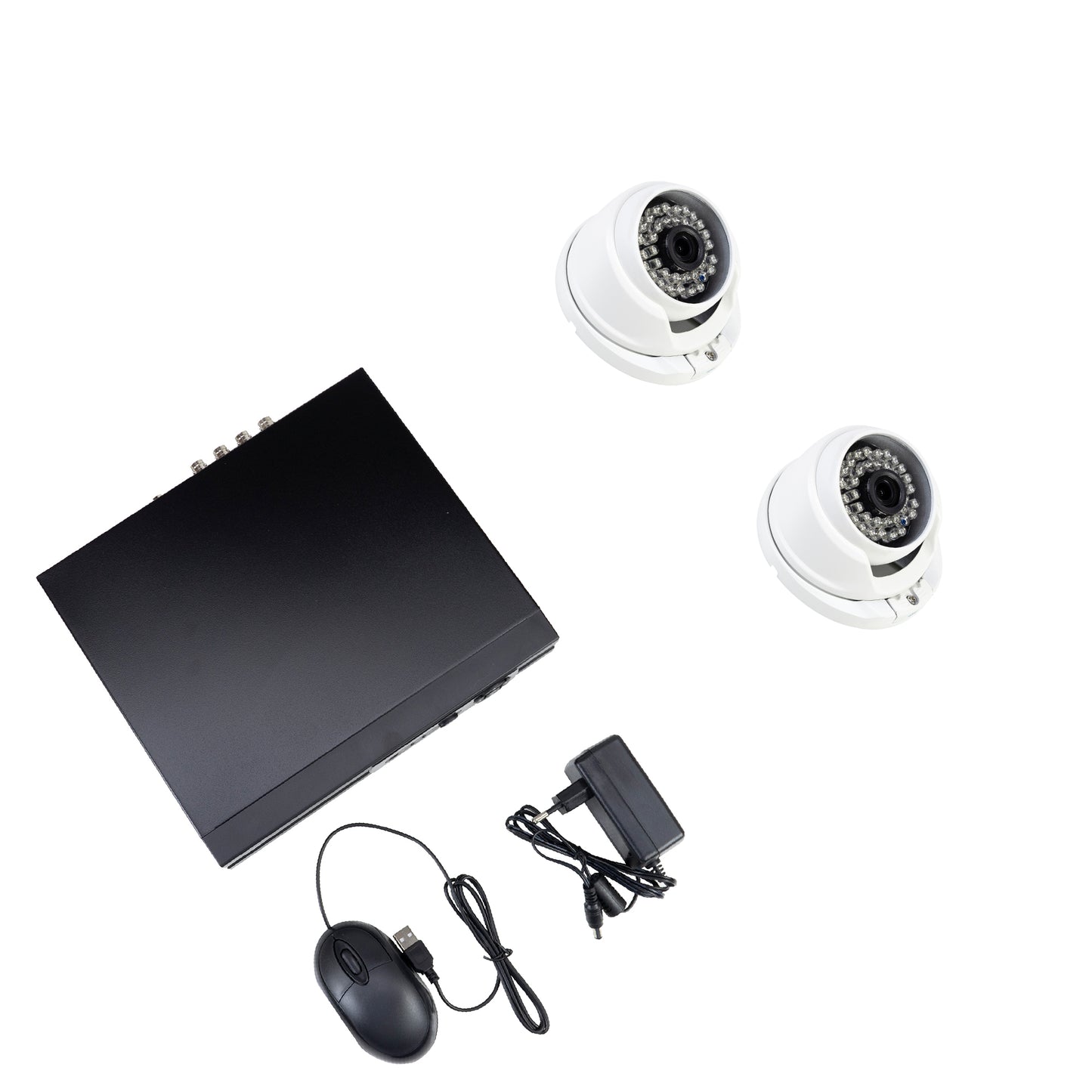 Pachet supraveghere video AHD PNI House AHD880, 8 canale, 5MP - DVR/NVR si 2 camere exterior AHD25, 5MP, dome, IP66