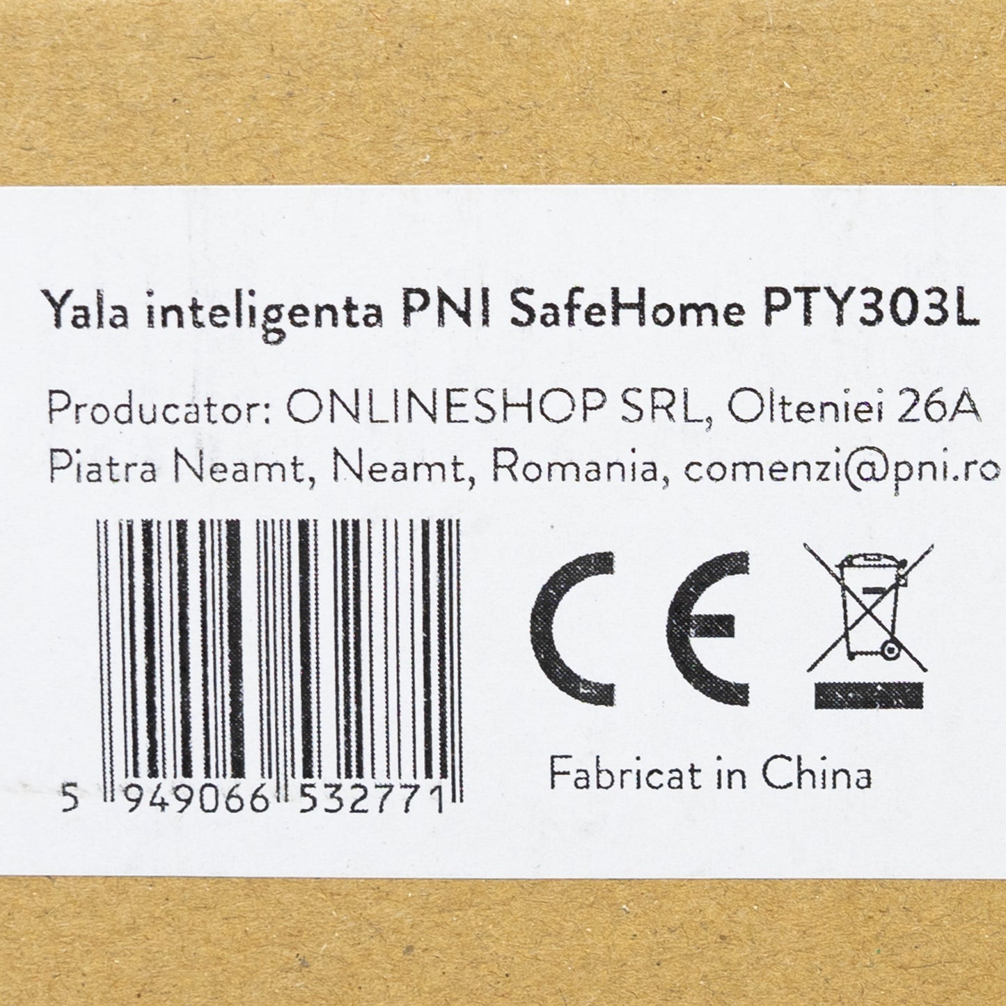 Yala inteligenta PNI SafeHome PTY303L, stanga, acces cu amprenta, cod, card, cheie, pentru maxim 300 utilizatori