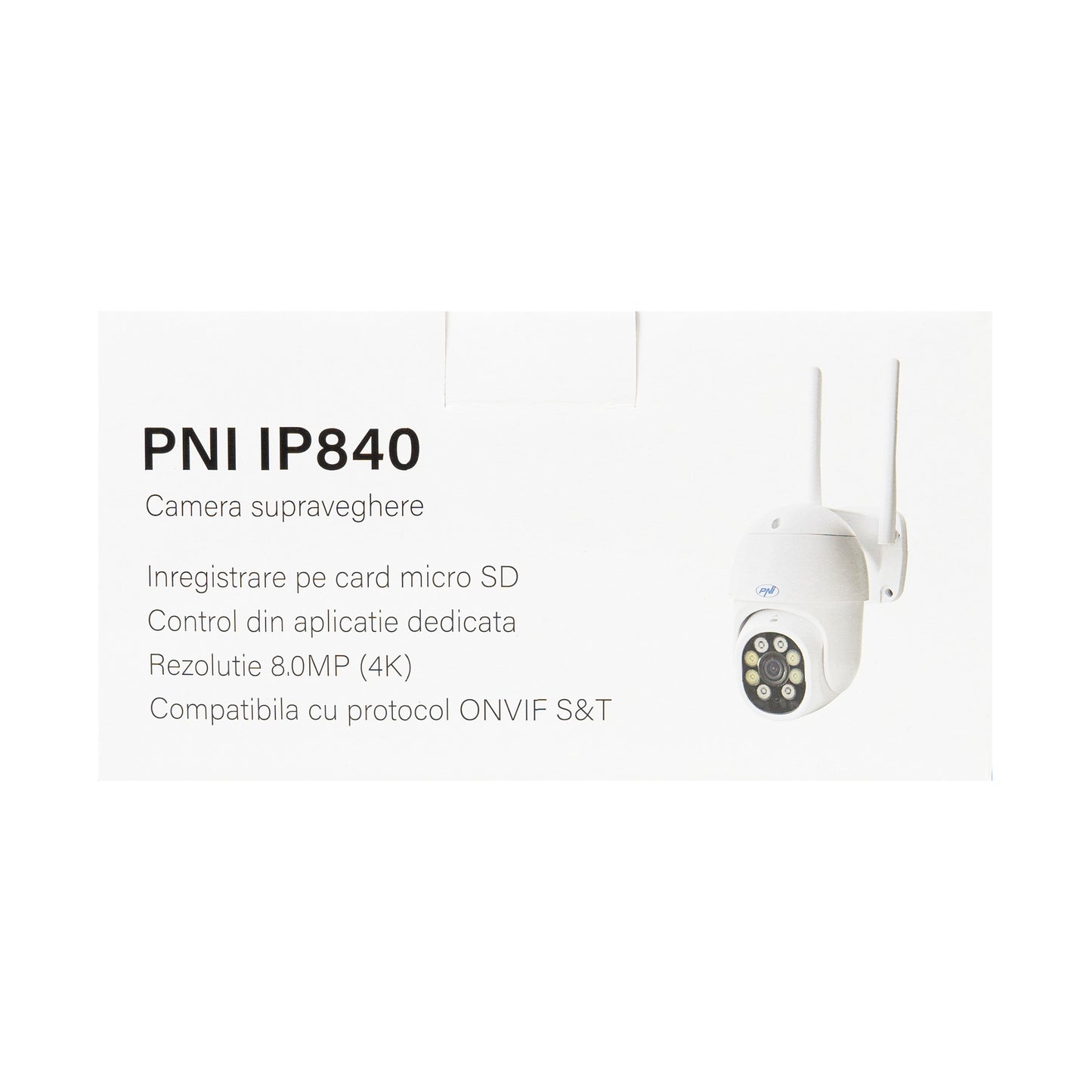 Camera supraveghere video wireless PNI IP840 WiFi, PTZ, 8MP 4K, slot micro SD, stand-alone, functii AI, ONVIF, ICSee app