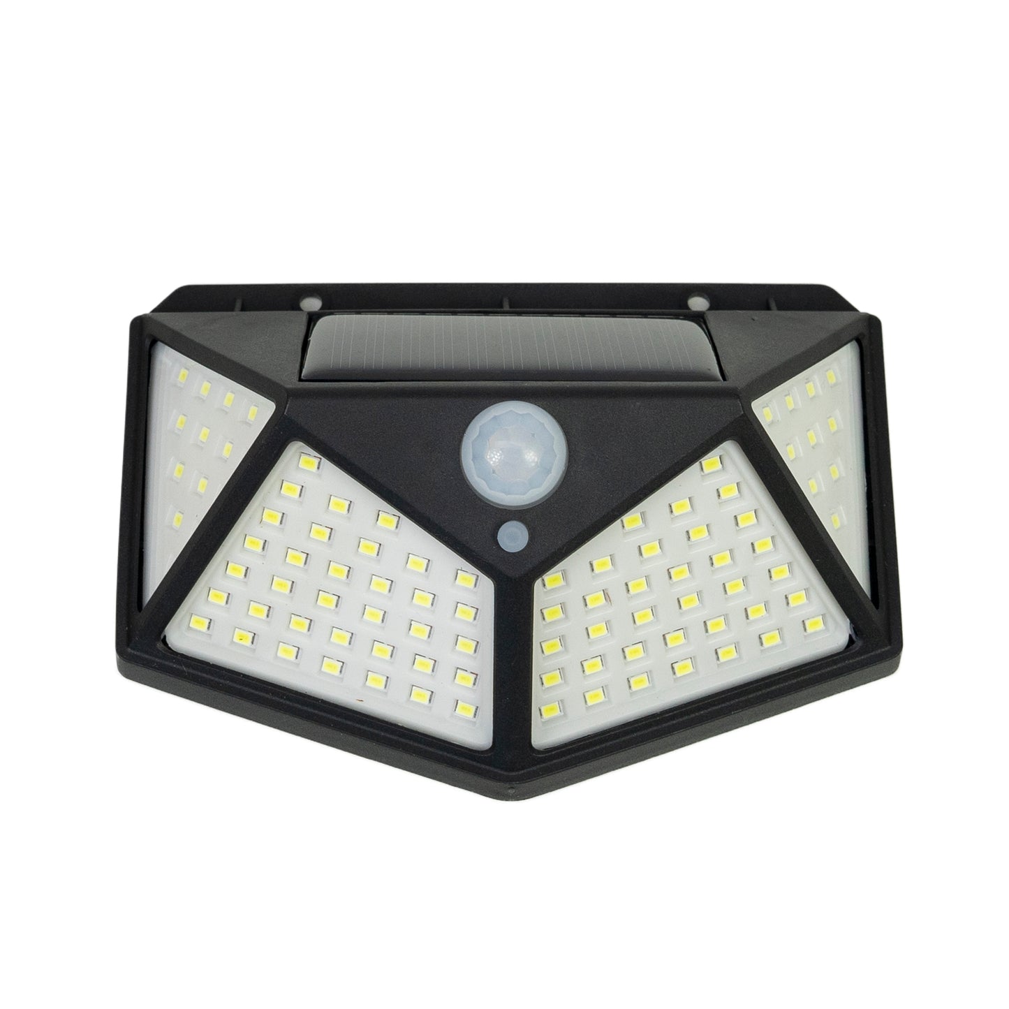 Lampa solara LED PNI GreenHouse WS10, 100 LED-uri, 600 lm, unghi PIR 120 grade, acumulator 1800 mAh, montaj pe perete