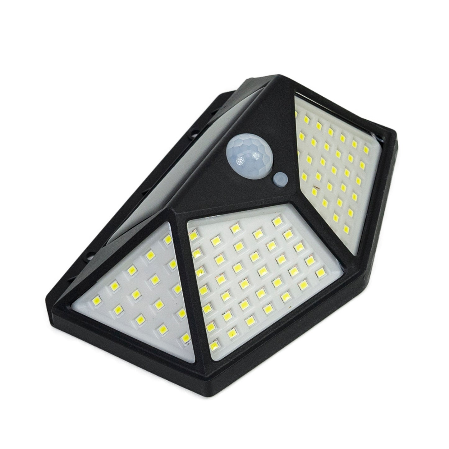 Lampa solara LED PNI GreenHouse WS10, 100 LED-uri, 600 lm, unghi PIR 120 grade, acumulator 1800 mAh, montaj pe perete