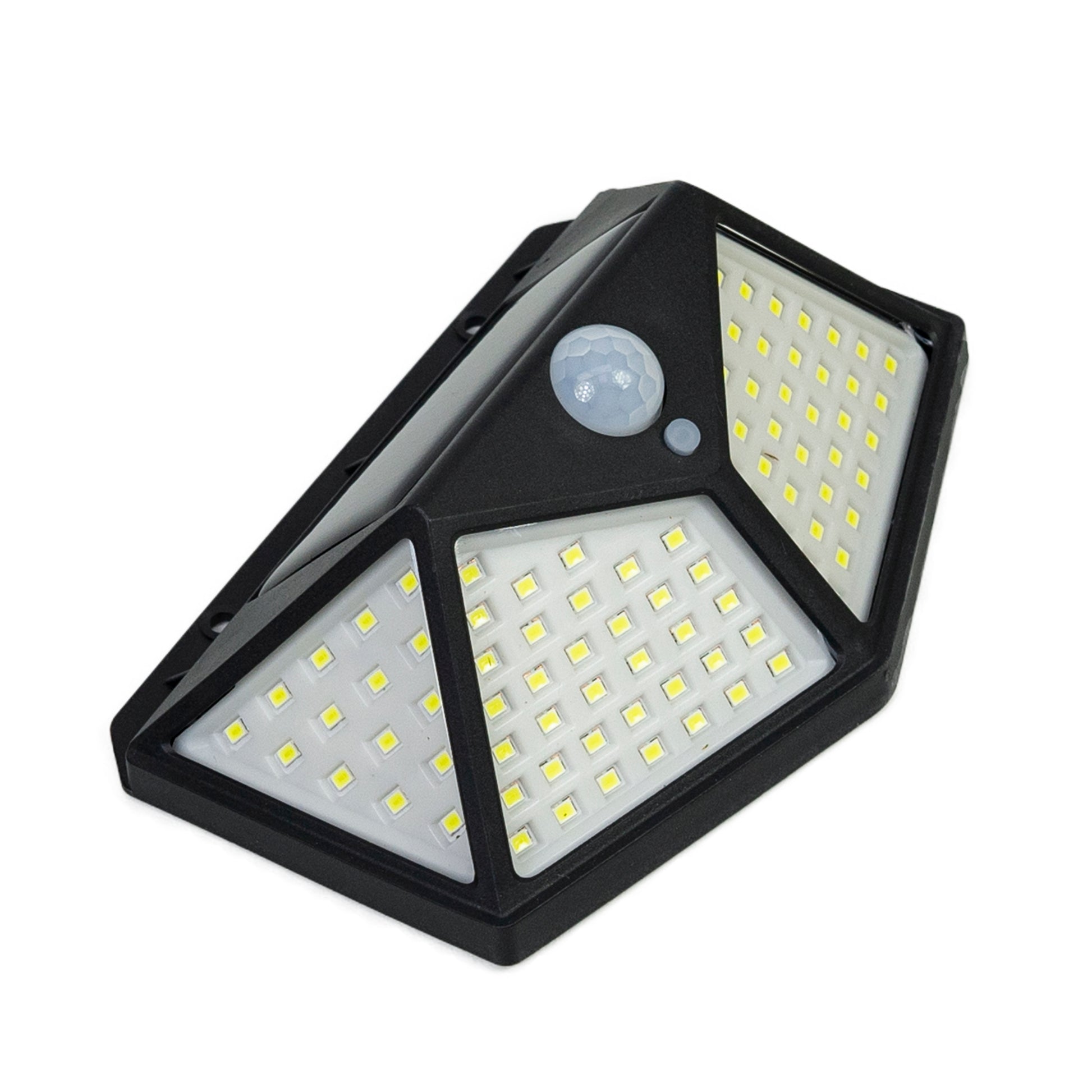Lampa solara LED PNI GreenHouse WS10, 100 LED-uri, 600 lm, unghi PIR 120 grade, acumulator 1800 mAh, montaj pe perete
