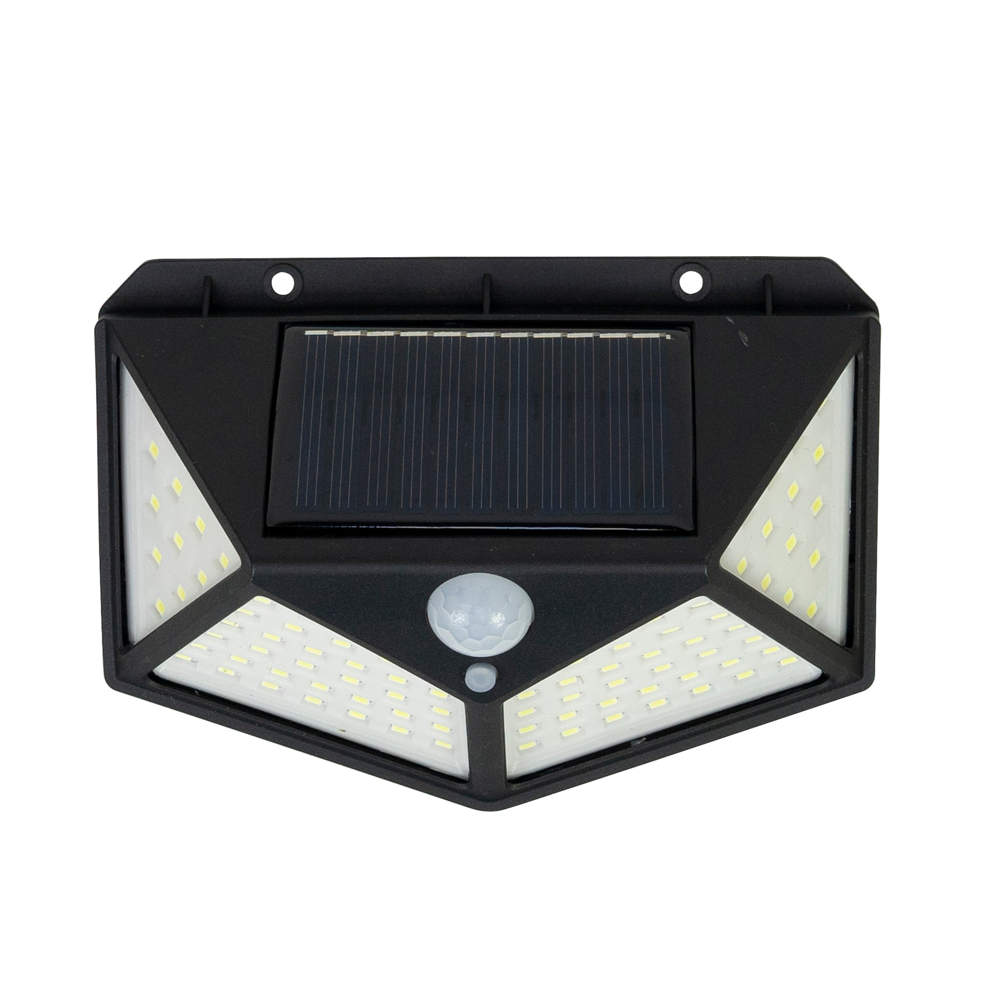 Lampa solara LED PNI GreenHouse WS10, 100 LED-uri, 600 lm, unghi PIR 120 grade, acumulator 1800 mAh, montaj pe perete