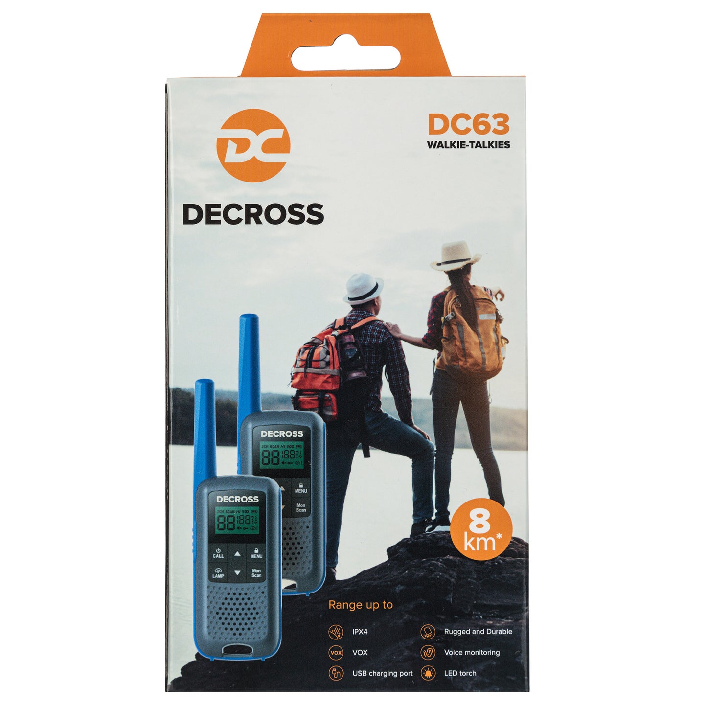 Statie radio portabila PMR PNI Decross DC63 Blue, 446MHz, 0.5W, 16CH, 1000mAh NiMH, IPx4, set 2 bucati