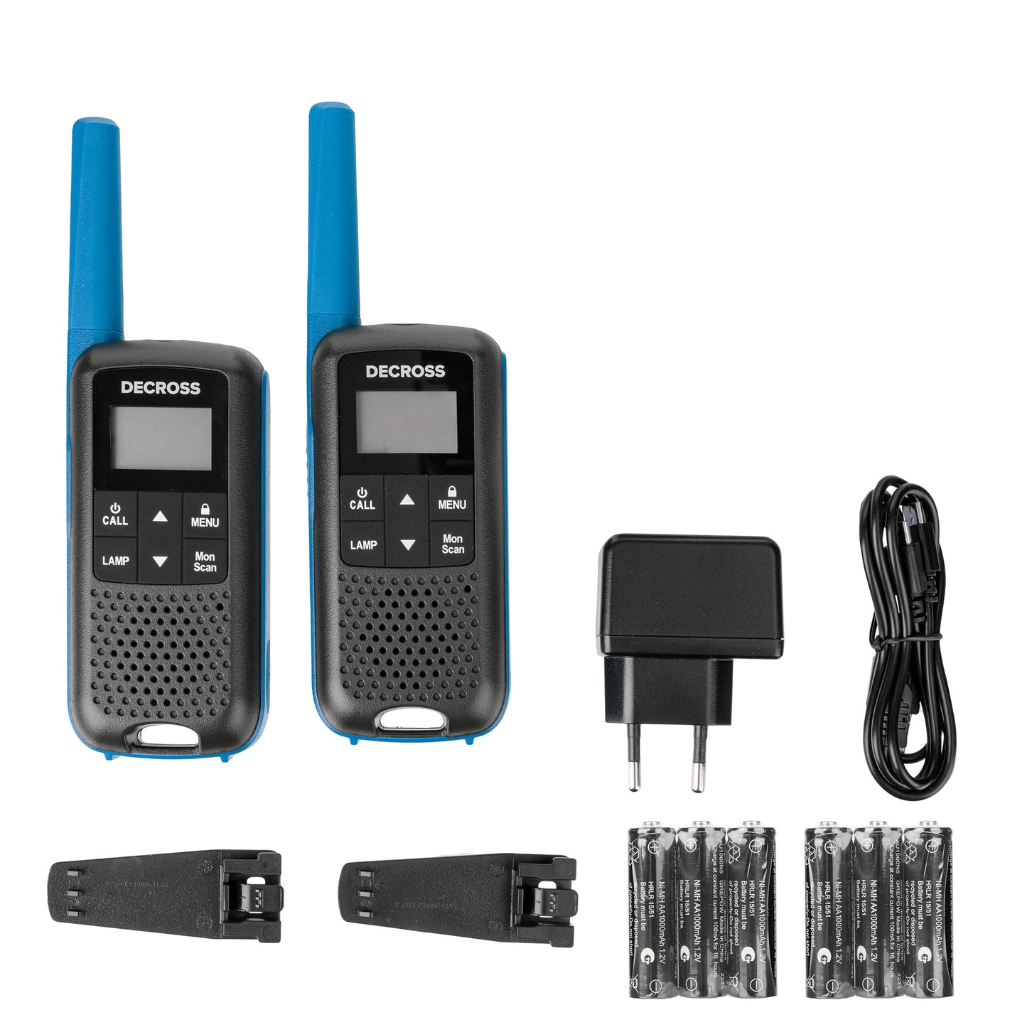Statie radio portabila PMR PNI Decross DC63 Blue, 446MHz, 0.5W, 16CH, 1000mAh NiMH, IPx4, set 2 bucati