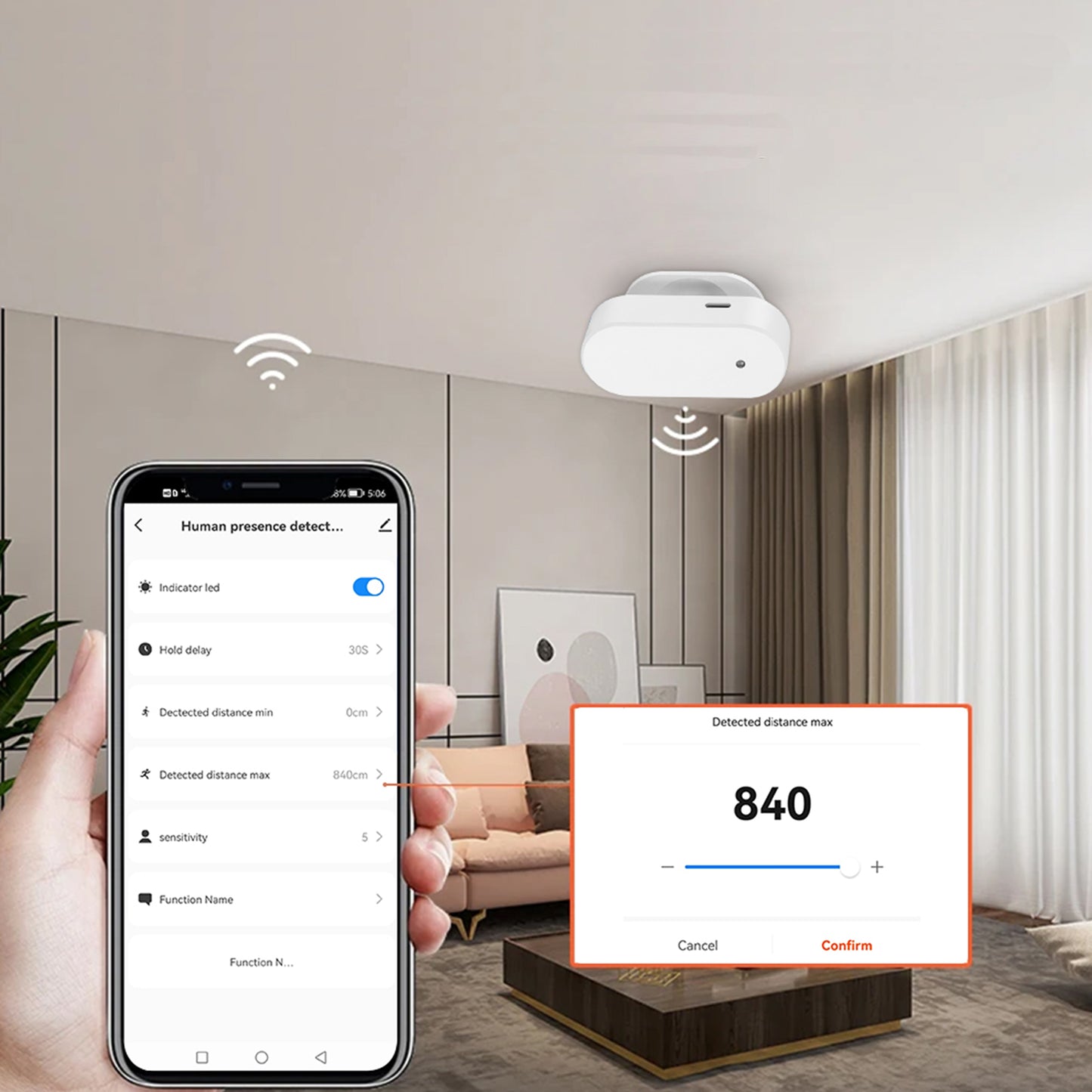Senzor de miscare PNI SafeHouse HS403 wireless compatibil aplicatia Tuya