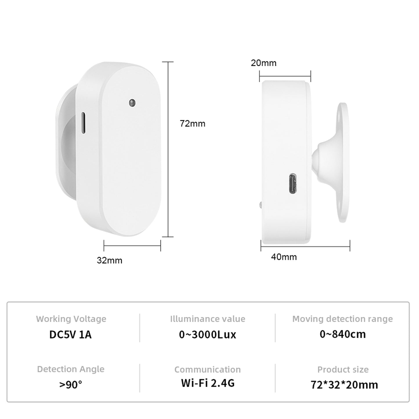 Senzor de miscare PNI SafeHouse HS403 wireless compatibil aplicatia Tuya