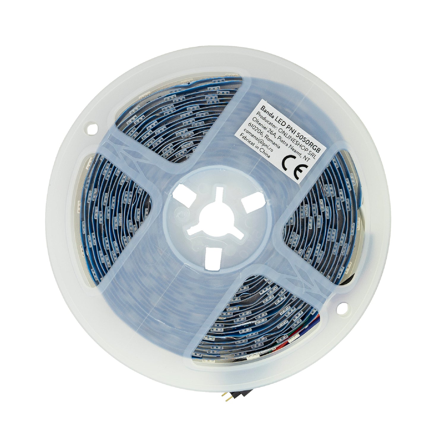 Banda LED PNI 5050RGB, 300 LED-uri, RGB, dimabil, jocuri de lumini, 5 metri, IP20, telecomanda, alimentator 230V inclus