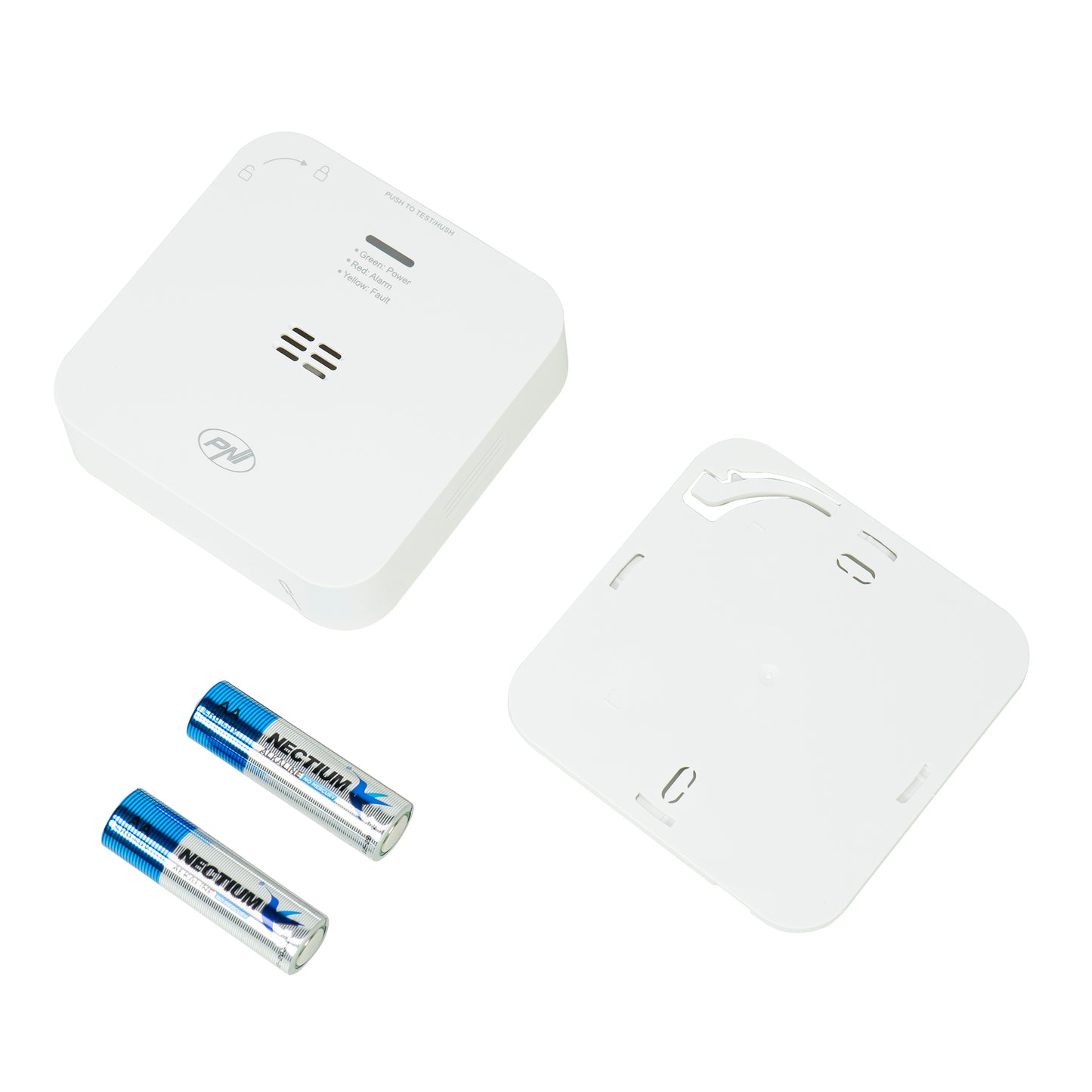 Senzor de monoxid de carbon (CO) PNI SafeHouse HS281 cu Wi-Fi, control din aplicatia Tuya Smart, alimentare baterii AA, 85dB, alarma sonora si vizuala, alarma silentioasa