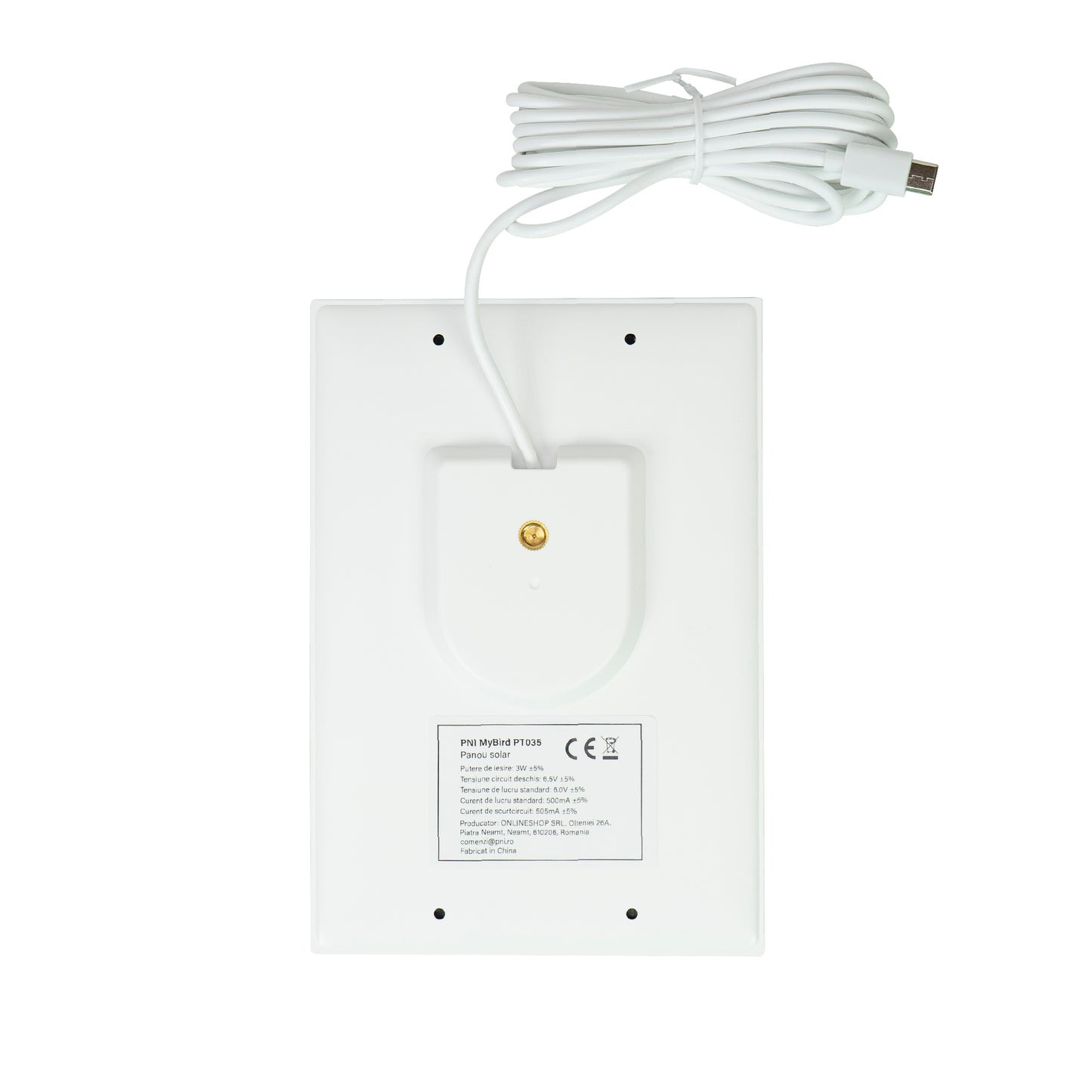 Hranitoare inteligenta pentru pasari PNI MyBird PT035 cu camera Wi-Fi 4MP si panou solar 3W, rezervor hrana 2l, aplicatie dedicata, detectie miscare, notificari instant, slot card micro SD, audio bidirectional, vizibilitate noctura