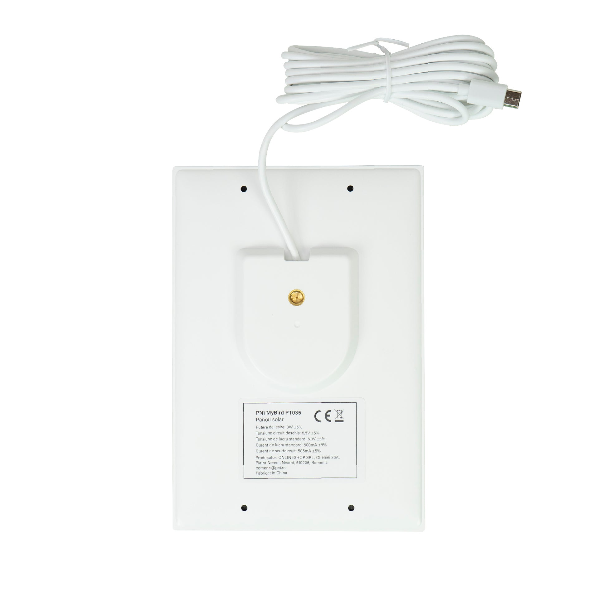 Hranitoare inteligenta pentru pasari PNI MyBird PT035 cu camera Wi-Fi 4MP si panou solar 3W, rezervor hrana 2l, aplicatie dedicata, detectie miscare, notificari instant, slot card micro SD, audio bidirectional, vizibilitate noctura