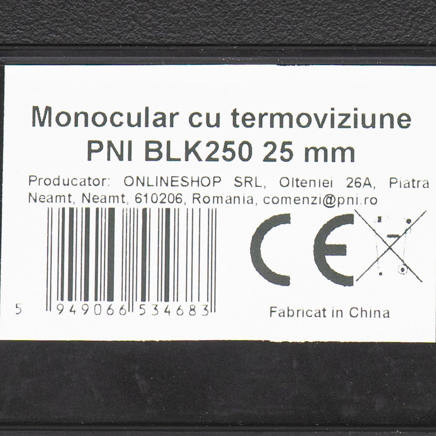 Monocular cu termoviziune PNI BLK250 lentila 25 mm si suport de prindere rapida acumulatori inclusi