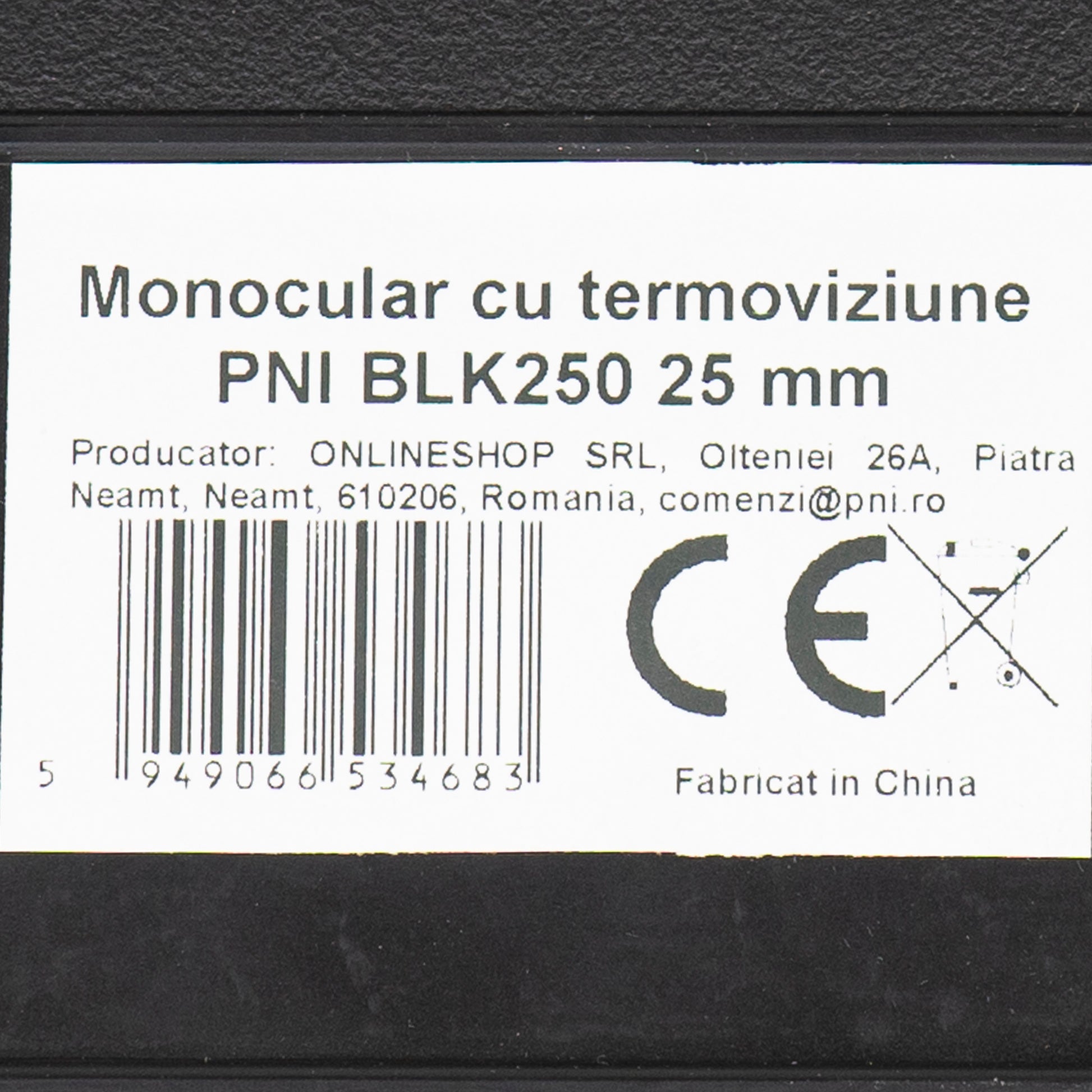 Monocular cu termoviziune PNI BLK250 lentila 25 mm si suport de prindere rapida acumulatori inclusi