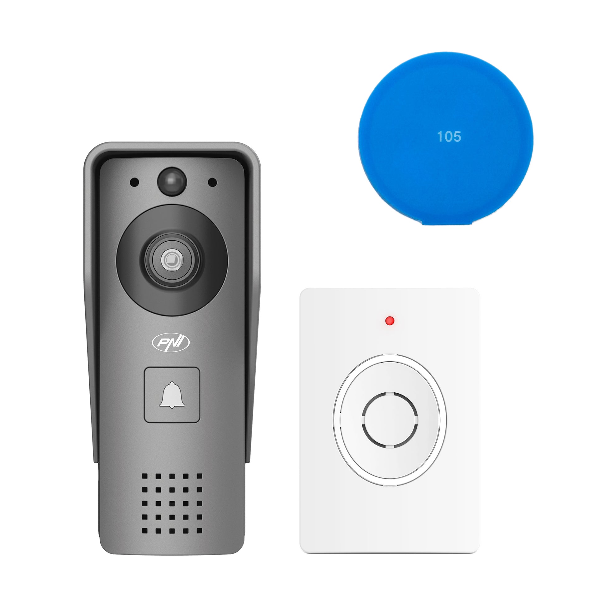 Pachet Interfon video inteligent PNI House 910 WiFi HD, P2P, iesire yala + cadou Sticky Pad Blue
