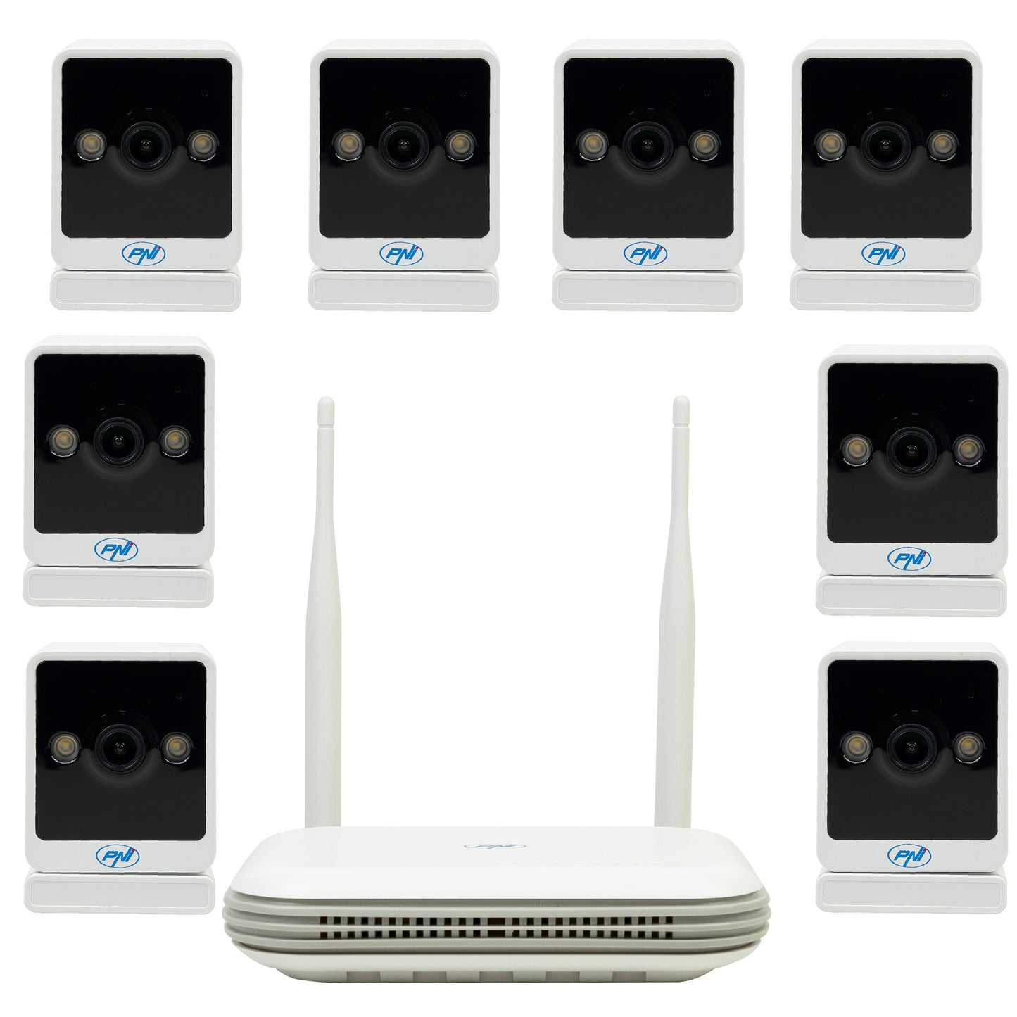 Kit supraveghere video wireless PNI House WiFi800 NVR si 8 camere PNI IP744 4MP