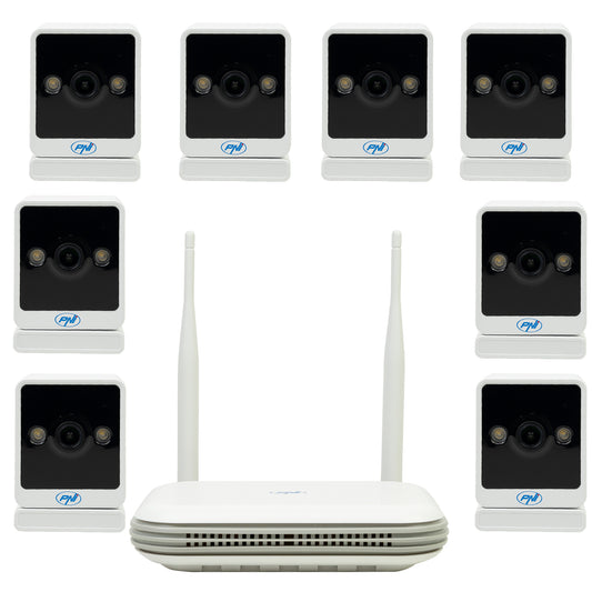 Kit supraveghere video wireless PNI House WiFi800 NVR si 8 camere PNI IP744 4MP