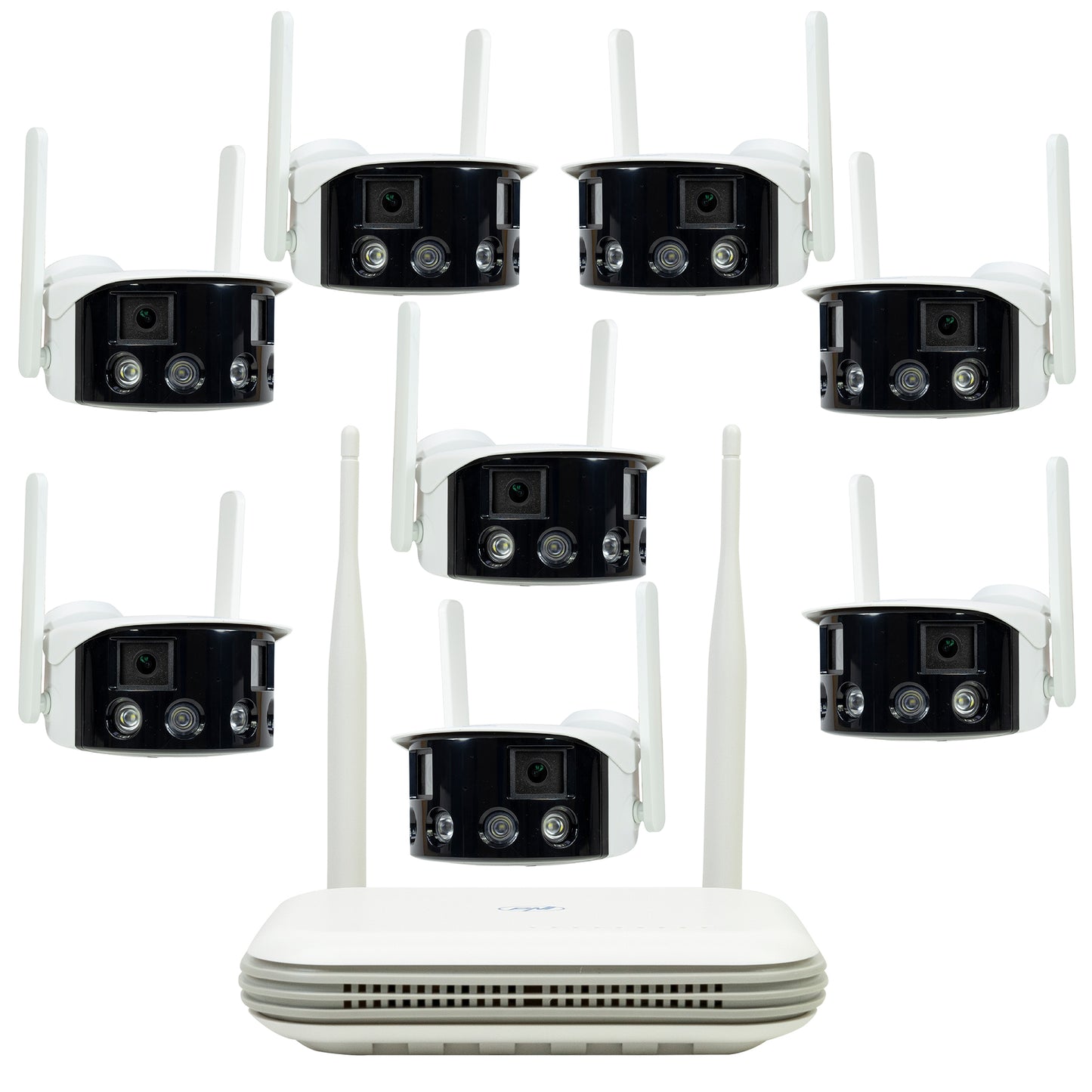 Kit supraveghere video wireless PNI House WiFi800 NVR si 8 camere PNI IP590 2 x 2MP
