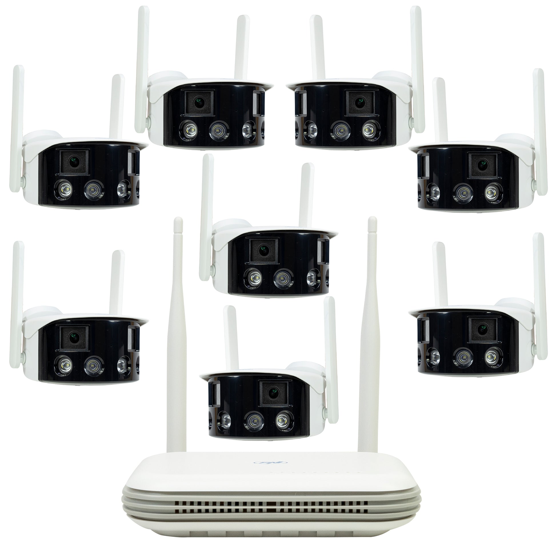 Kit supraveghere video wireless PNI House WiFi800 NVR si 8 camere PNI IP590 2 x 2MP