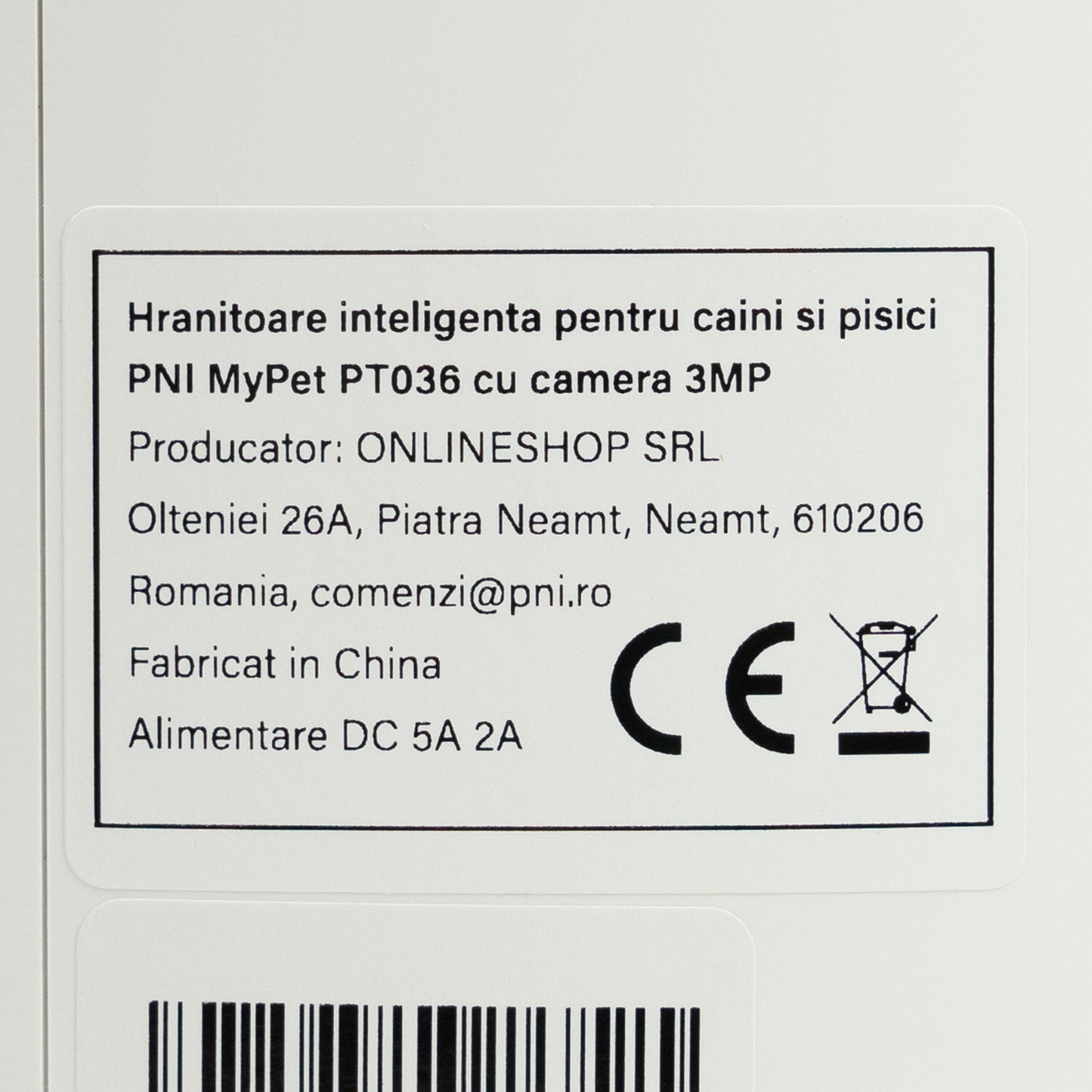 Hranitoare inteligenta pentru caini si pisici PNI MyPet PT036 cu camera 3MP incorporata, capacitate rezervor hrana 6 litri, control din Tuya Smart, functie inregistrare vocala, programare mese, vizibilitate nocturna