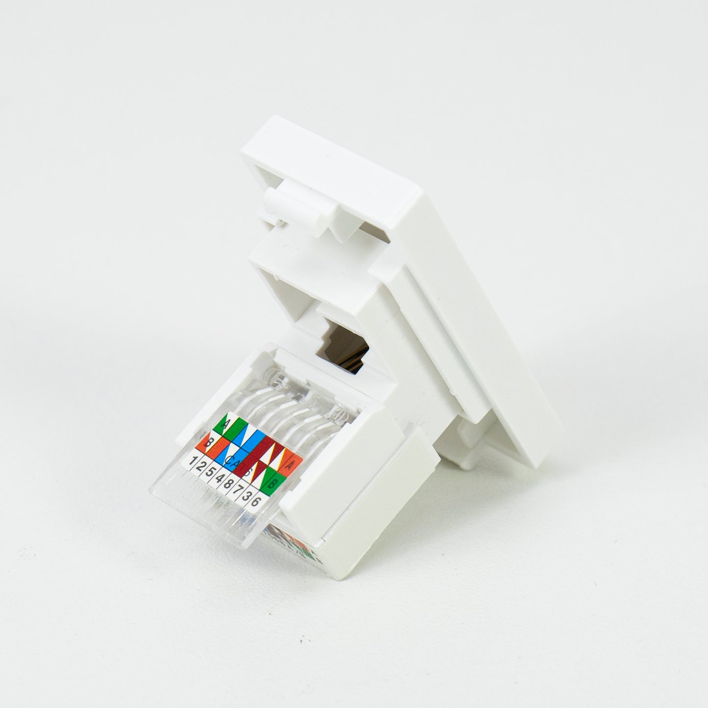 Priza internet PNI RJ45M modulara, CAT5, CAT6, montaj incastrat, alb