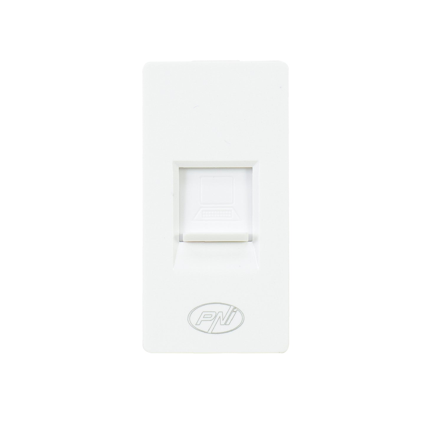 Priza internet PNI RJ45M modulara, CAT5, CAT6, montaj incastrat, alb