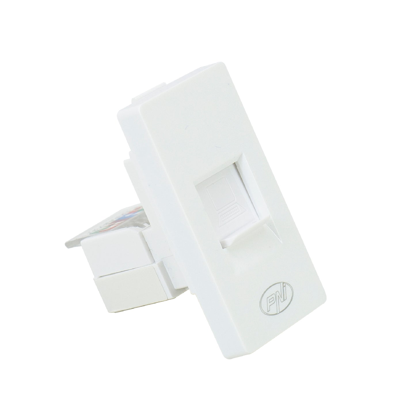 Priza internet PNI RJ45M modulara, CAT5, CAT6, montaj incastrat, alb