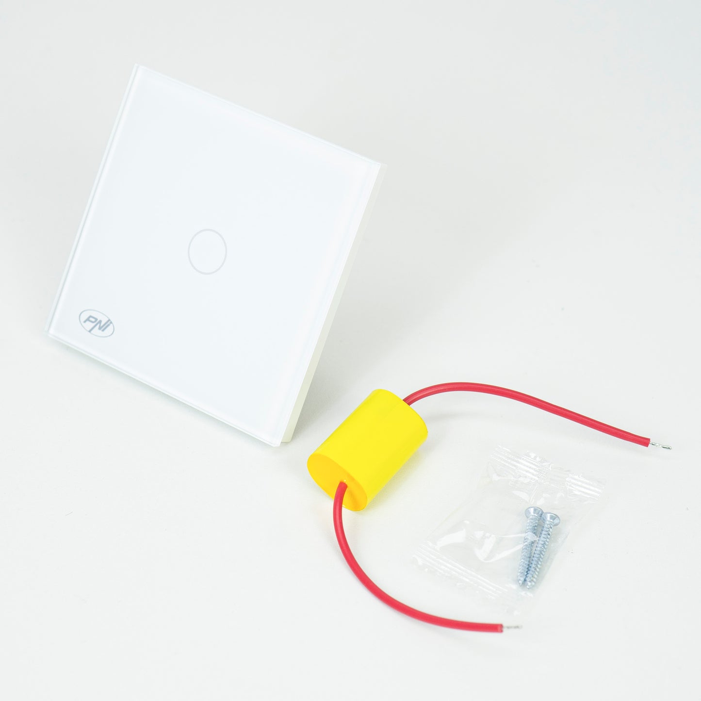 Intrerupator inteligent cu touch PNI SafeHome PT101L WiFi, 600W, control prin aplicatia Tuya Smart, compatibil cu Alexa si Google Assistant - Live Wire, fara nul
