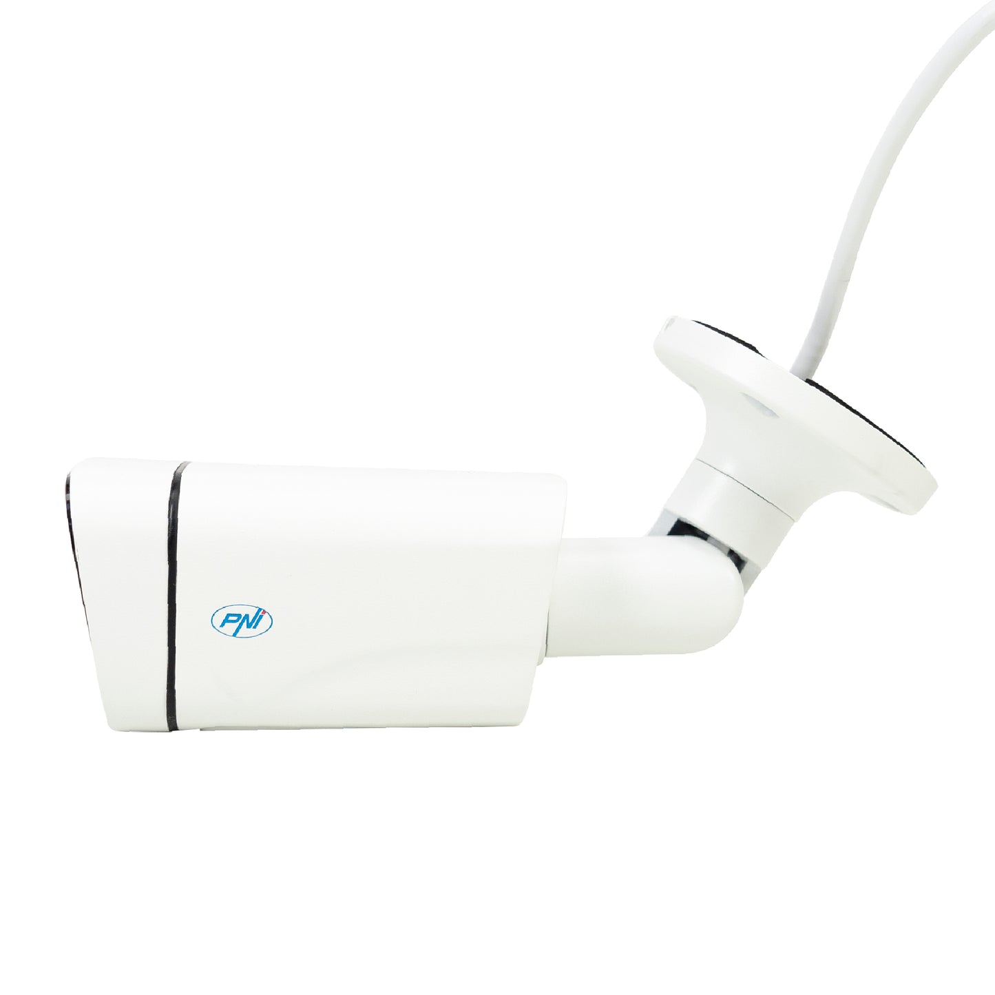 Camera supraveghere video PNI IP8POE 8MP, 4K, D-WDR, 4.0mm, 6 LED-uri, IP66, microfon si difuzor integrate, alb