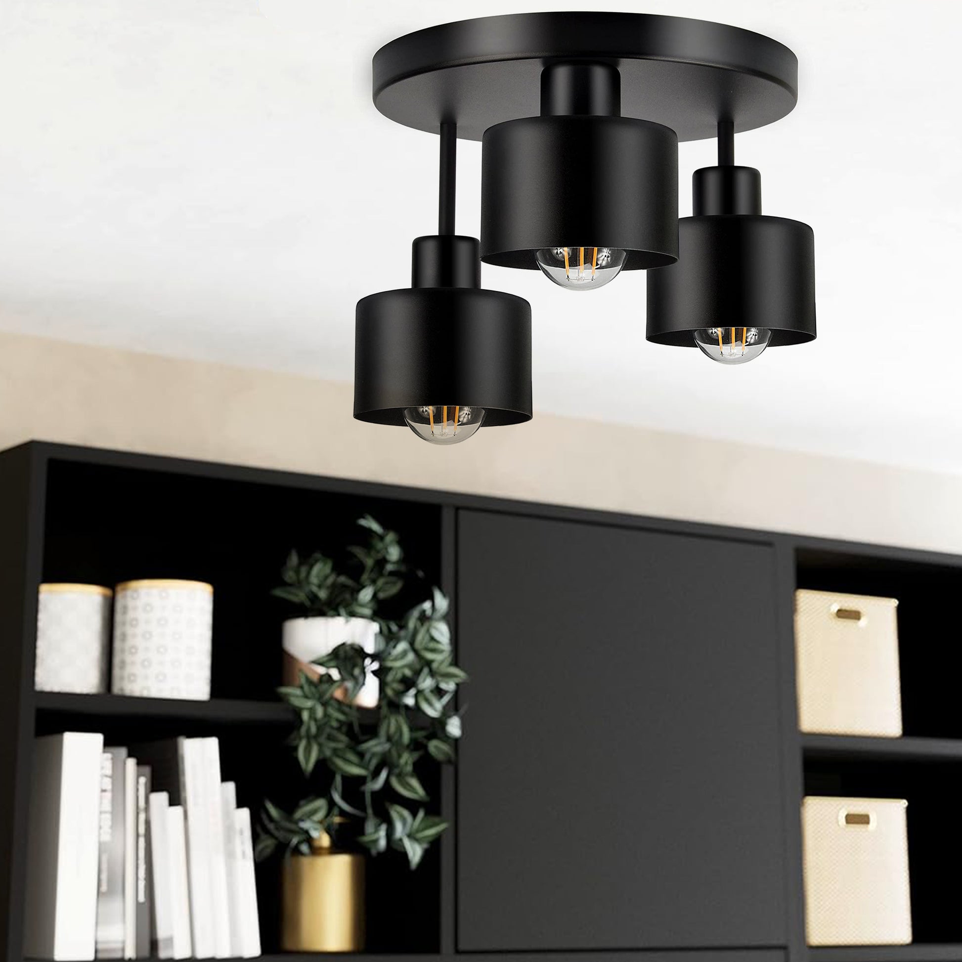 Lustra suspendata ADVITI RAMOS AD-LD-6258BE27M, 3 x E27, maxim 60W, negru