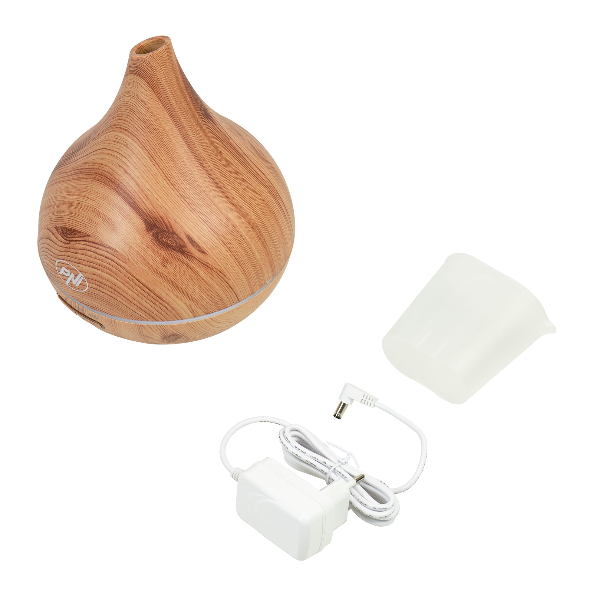 Difuzor aromaterapie PNI HU400 pentru uleiuri esentiale, cu ultrasunete, 400 ml, timer, 7 culori LED, inchidere automata, lighting wooden