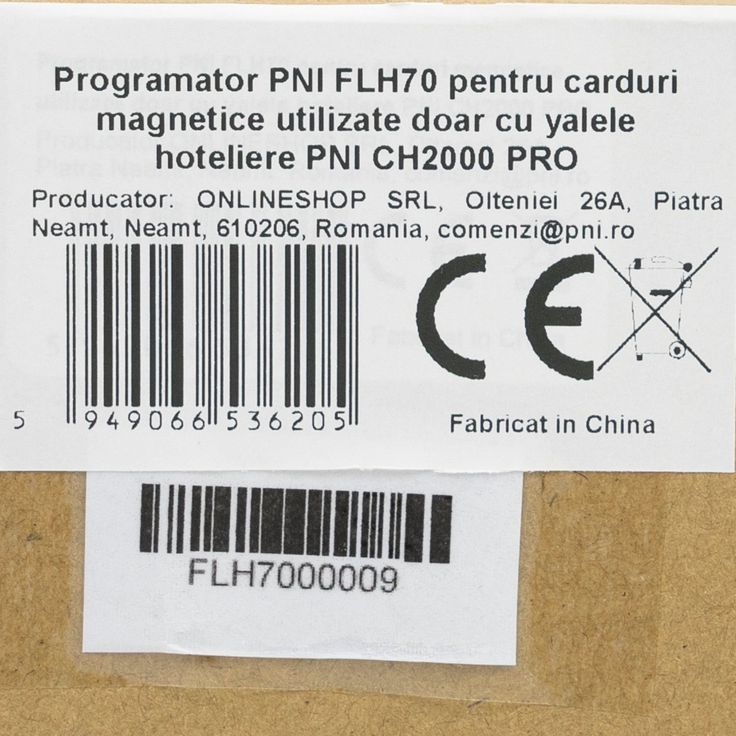 Programator PNI FLH70 pentru carduri magnetice utilizate doar cu yalele hoteliere PNI CH2000 PRO