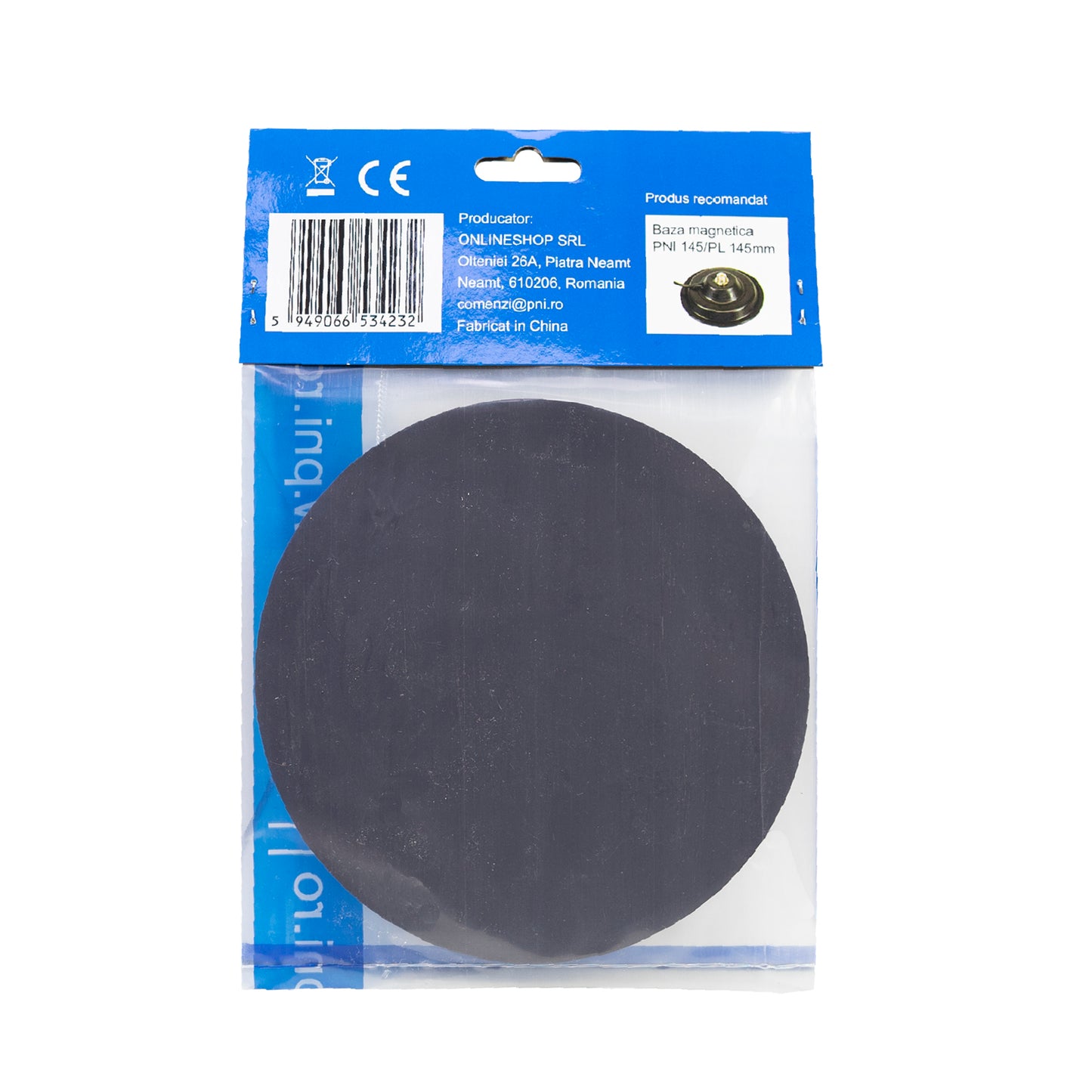 PAD magnetic PNI, pentru baze magnetice, 150 mm, negru
