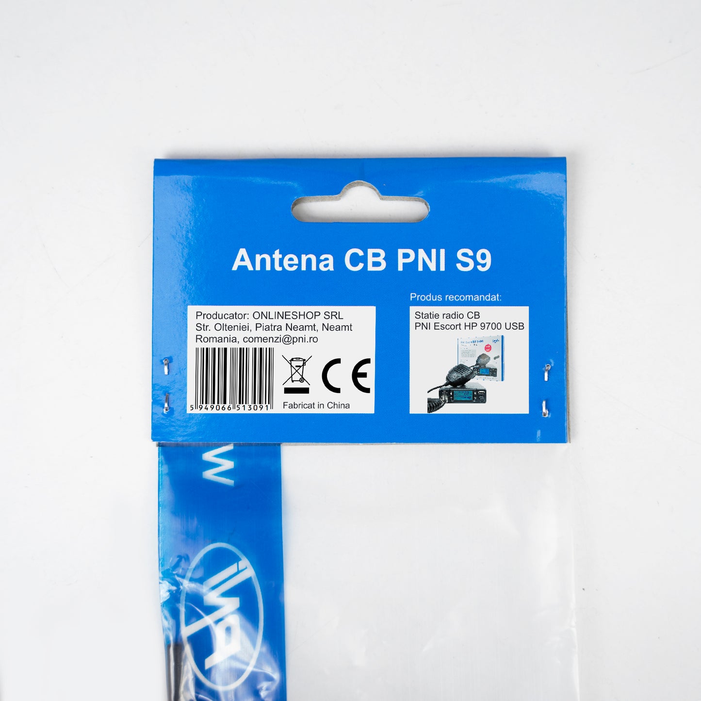 Bax 50 bucati antene CB PNI S9 cu fluture, lungime spic 120 cm, fara cablu, 600W, 26-28MHz