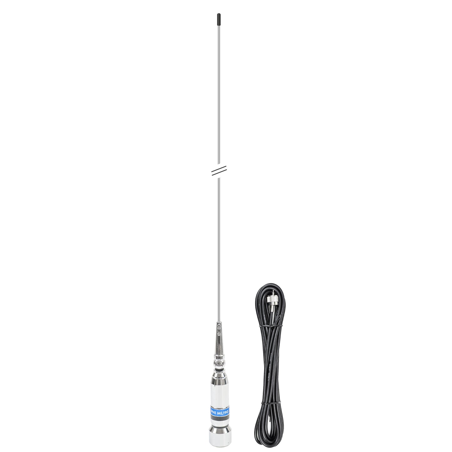 Bax 10 bucati antena CB PNI ML190, lungime 188cm, 26-28MHz, 600W cu inclinare la 90 de grade