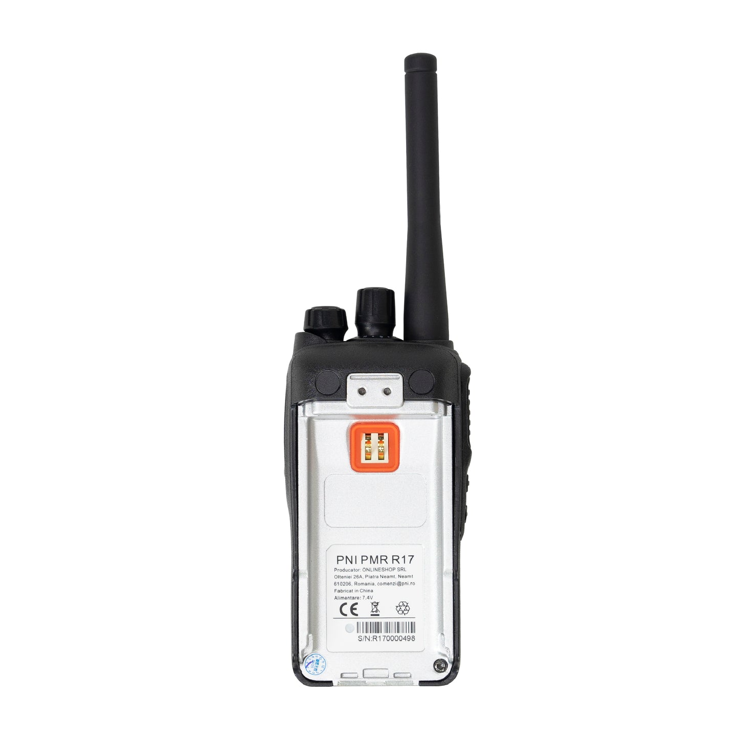 Statie radio portabila PNI PMR R17 446MHz, 0.5W, 16 canale PMR si tonuri 50 CTCSS si 104 DCS, programabila, Li-Ion 2200 mAh, IP68